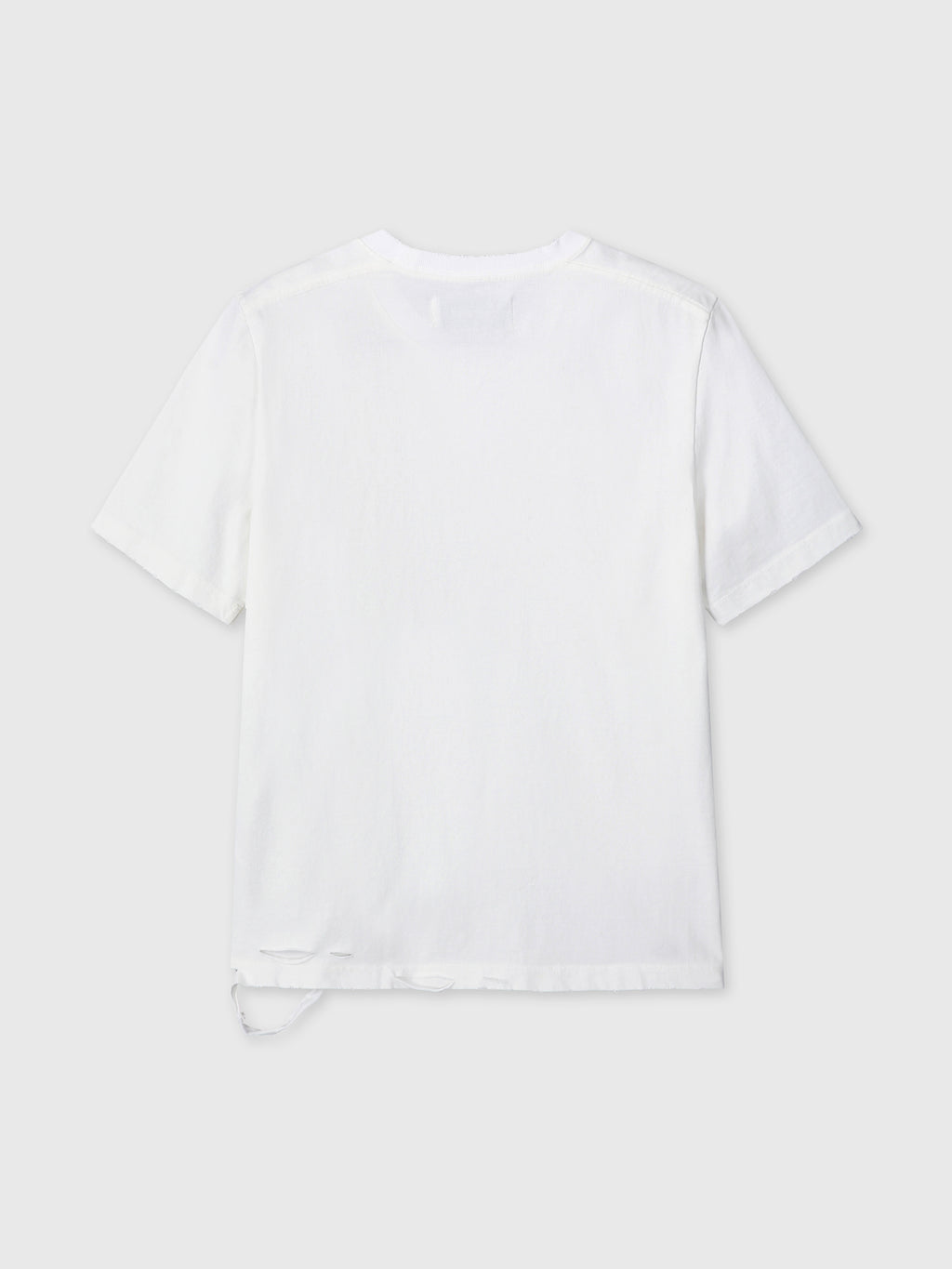 (W) HAND DISTRESSED VINTAGE COTTON T-SHIRT_ WHITE
