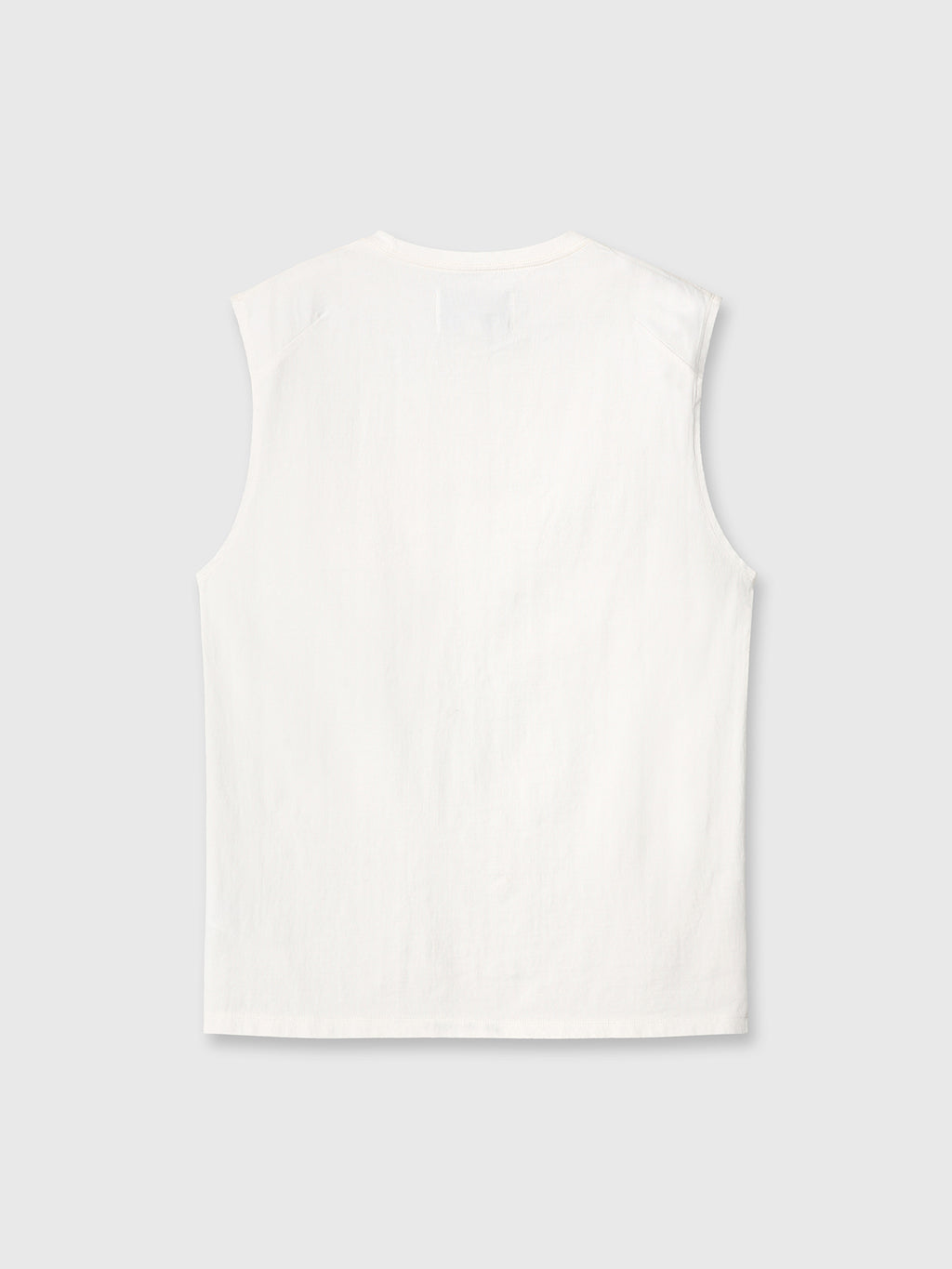 GARMENT-WASHED PATCH POCKET SLEEVELESS_ VINTAGE WHITE