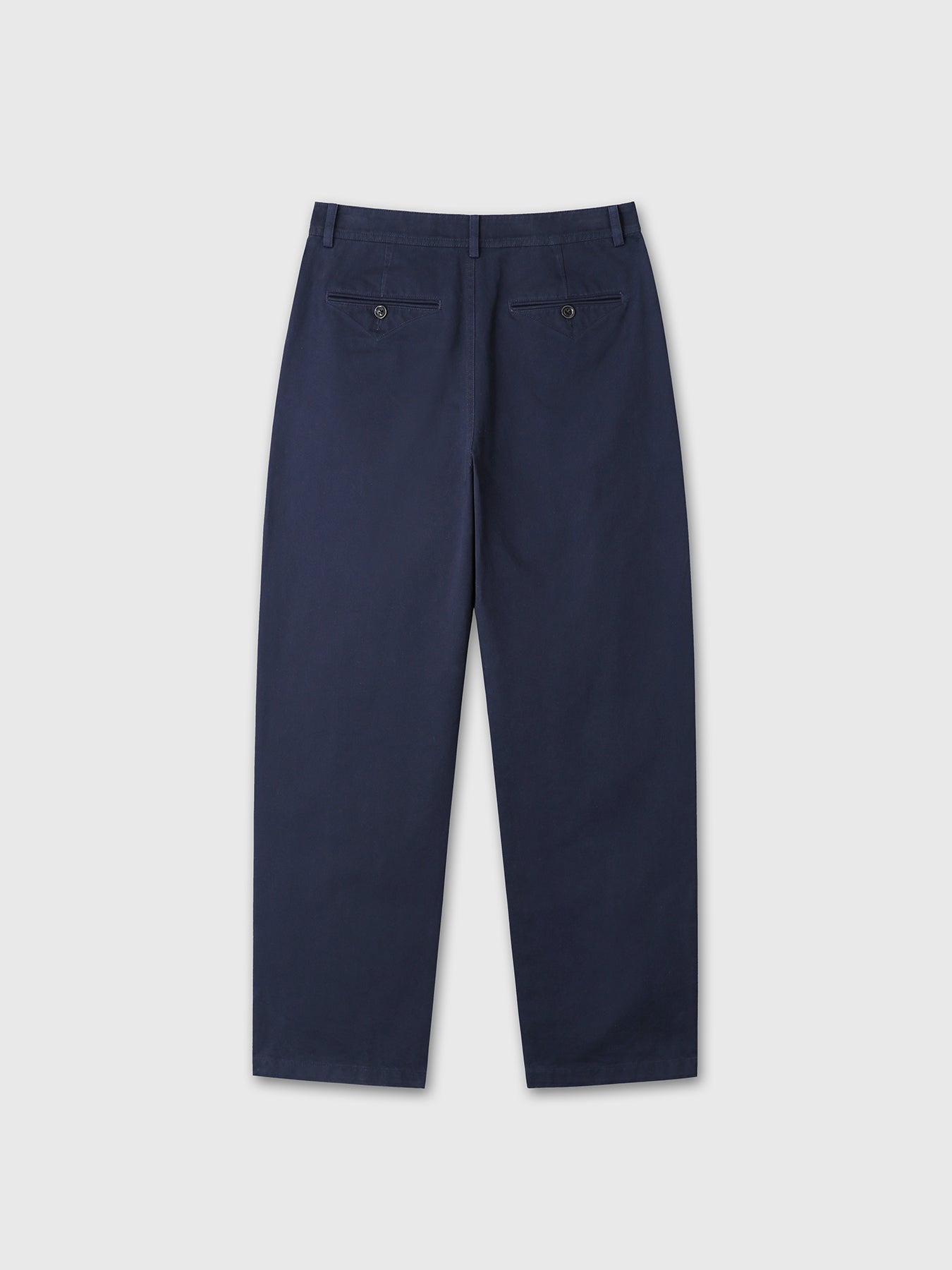 (W) CURVED COTTON CHINO PANTS_ NAVY