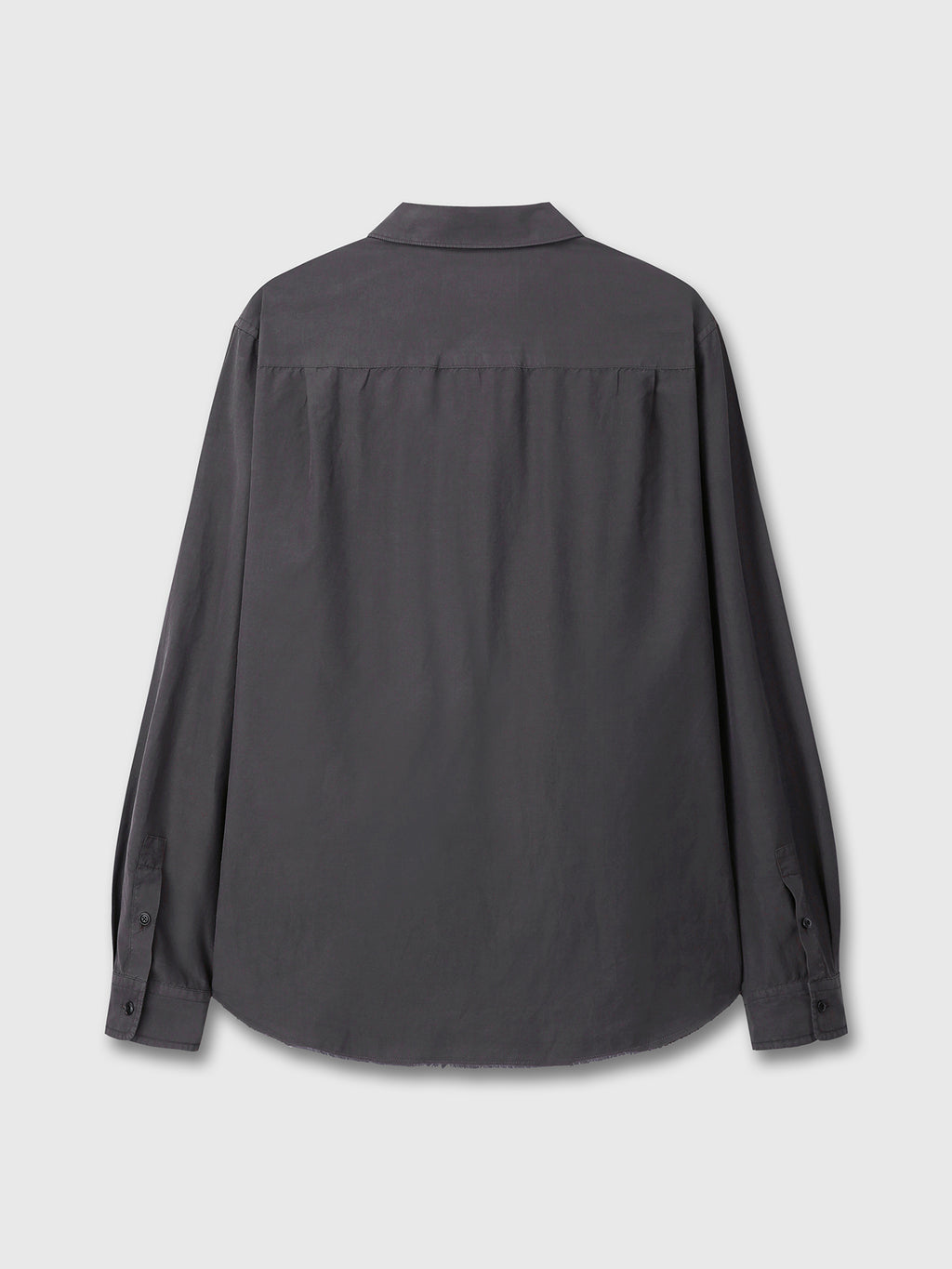 SILK COTTON GARMENT-DYED SHIRT_ FADED BLACK