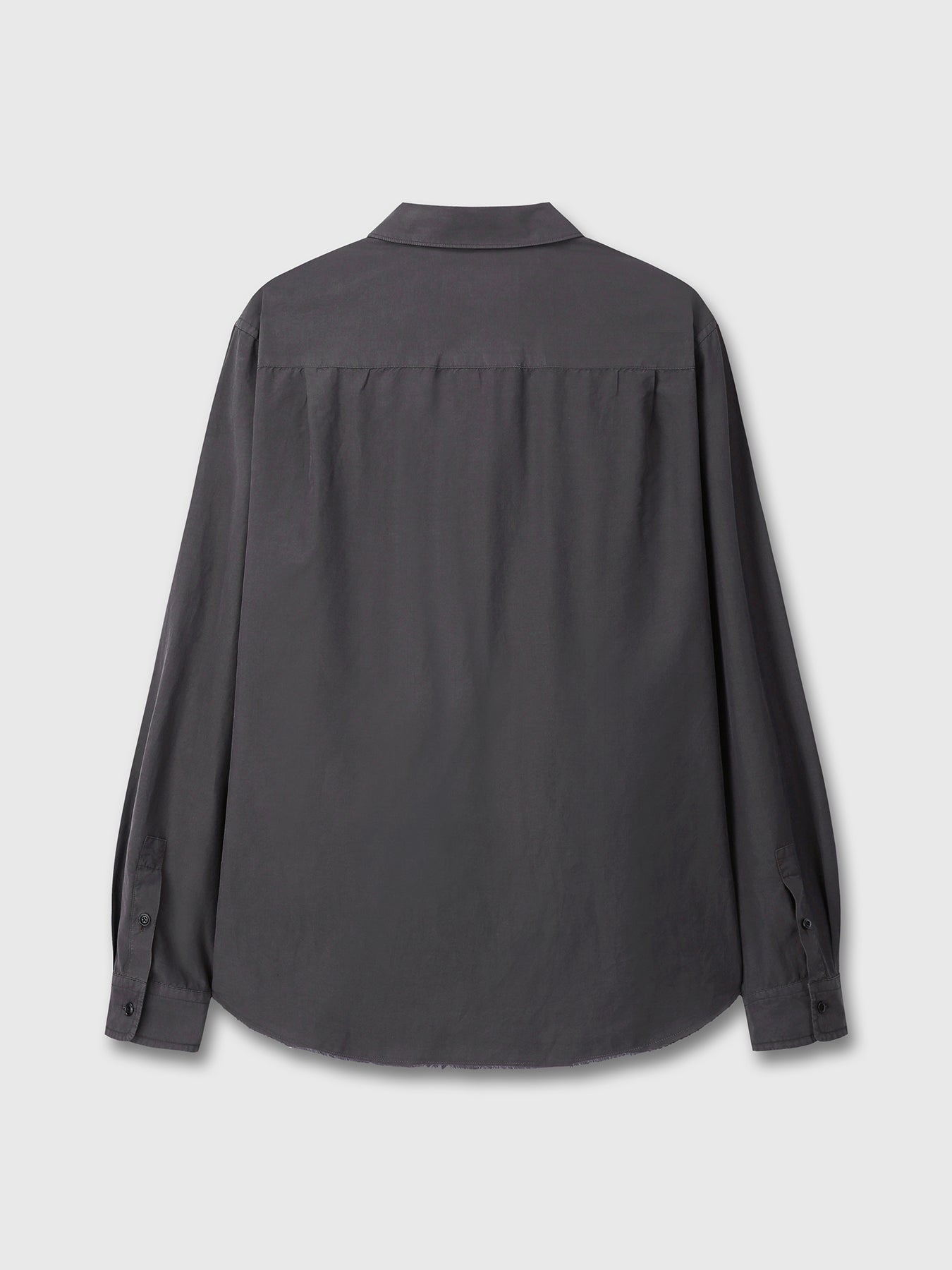 SILK COTTON GARMENT-DYED SHIRT_ FADED BLACK