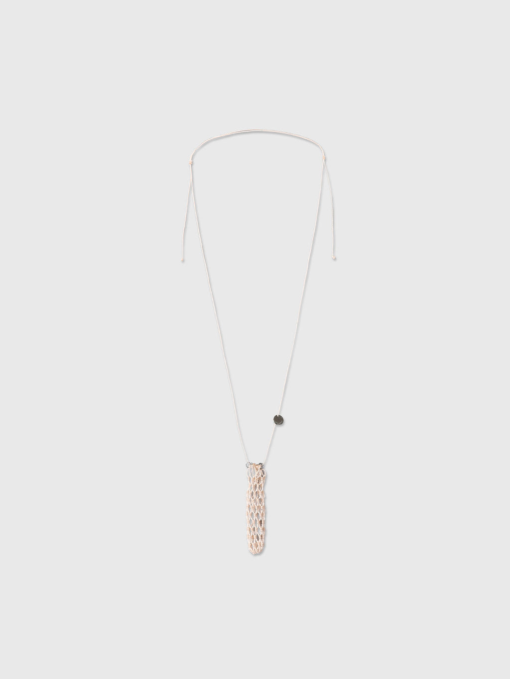 HANDCRAFTED CORD NET NECKLACE_ IVORY