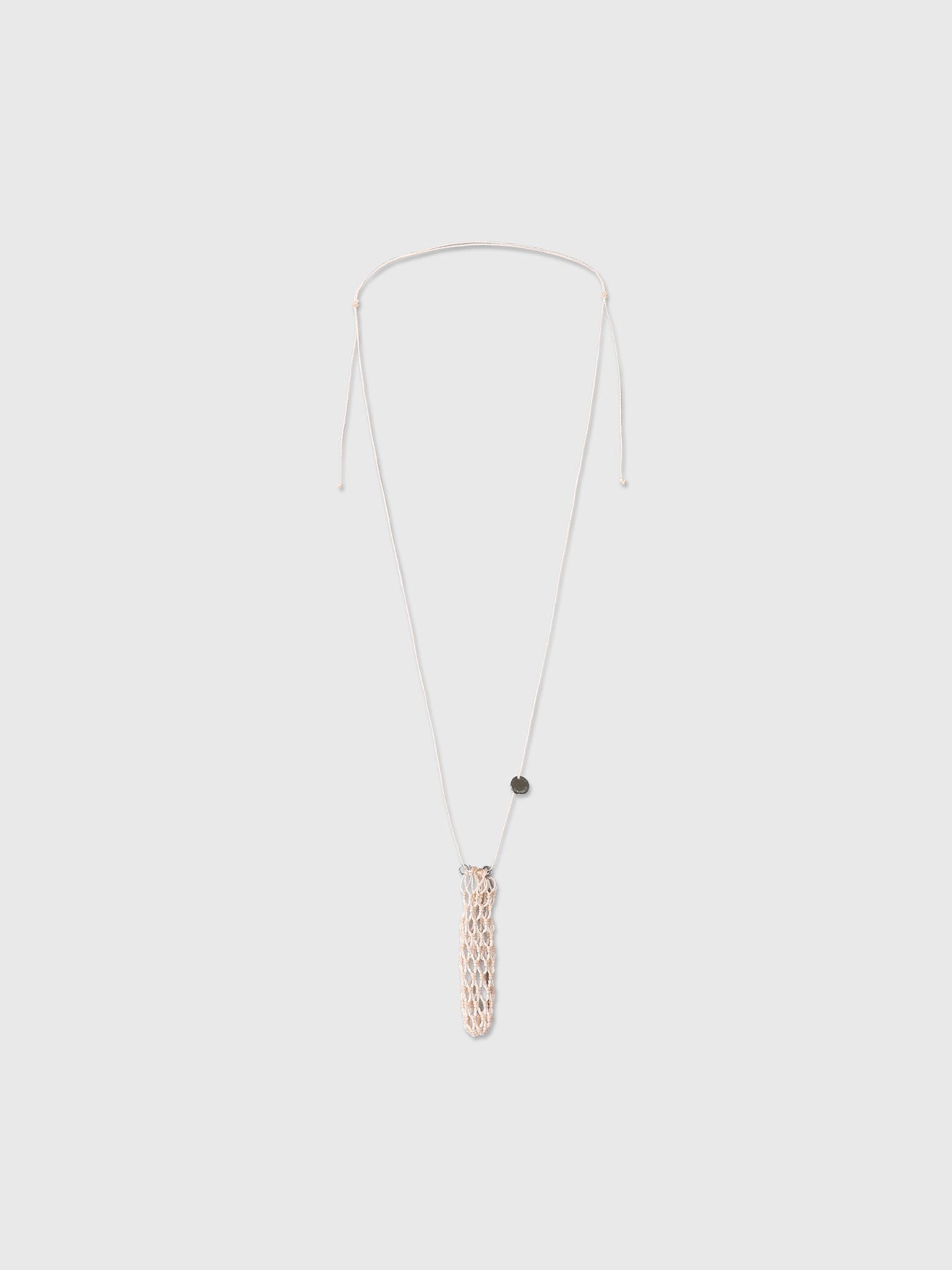 HANDCRAFTED CORD NET NECKLACE_ IVORY