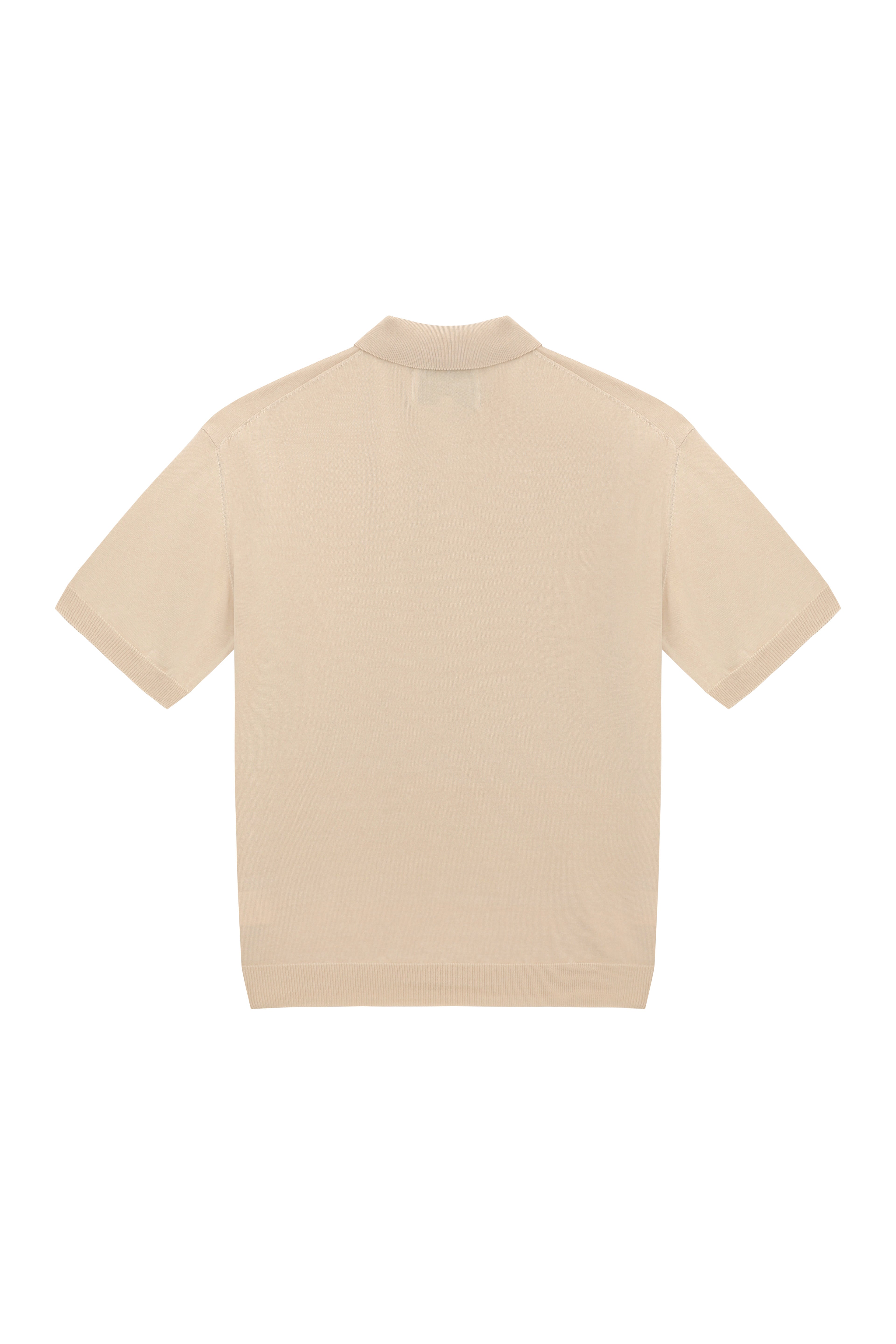 Silk Tencel High Guage Polo Knit_ Royal Beige
