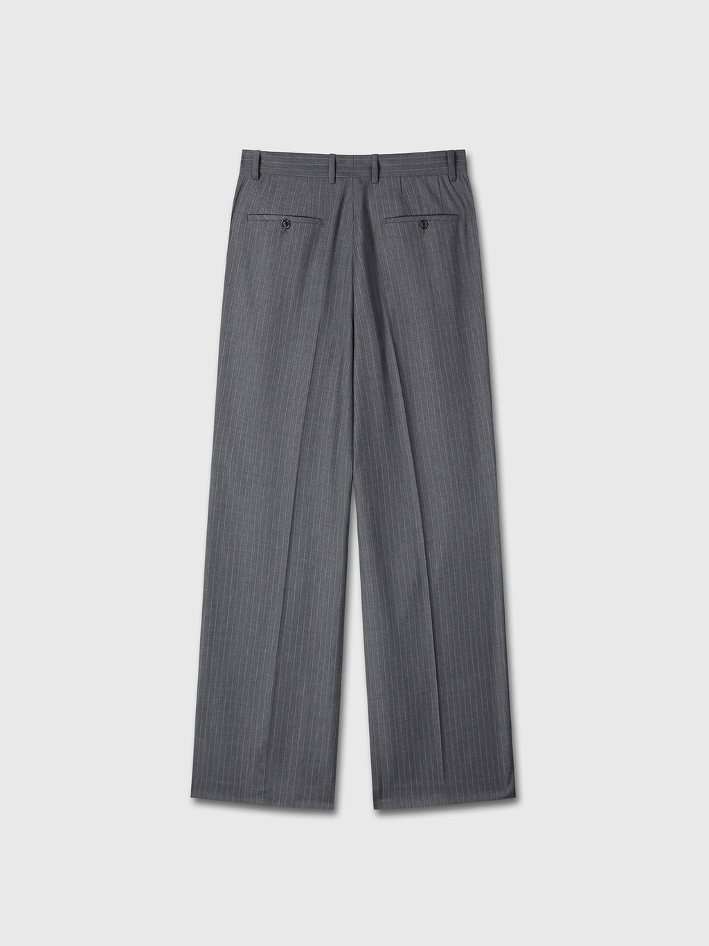 STRIPED WOOL DOUBLE-PLEATED WIDE TROUSERS_ GREY STRIPE