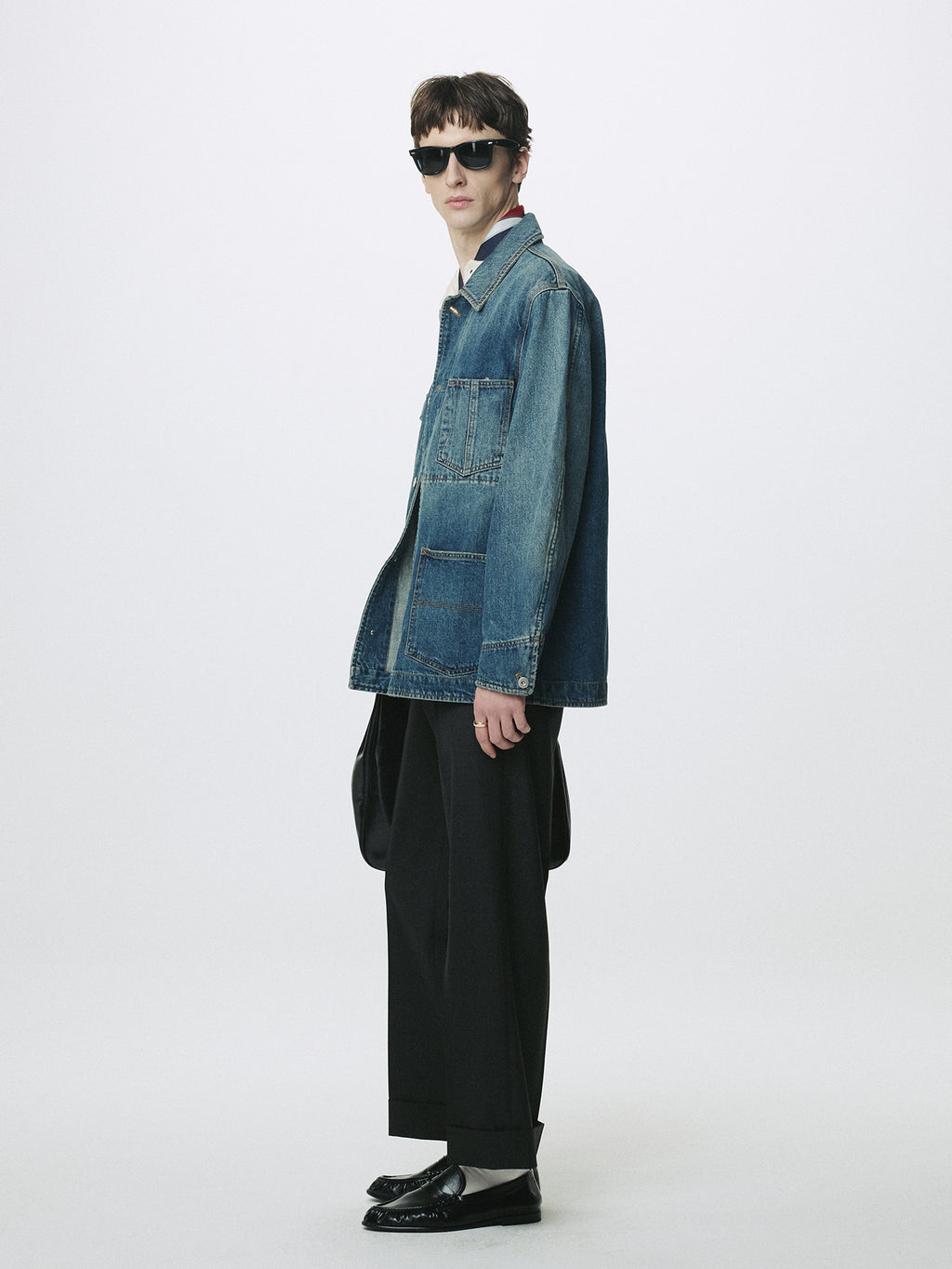GARMENT WASHED DENIM CHORE JACKET_ WASHED BLUE