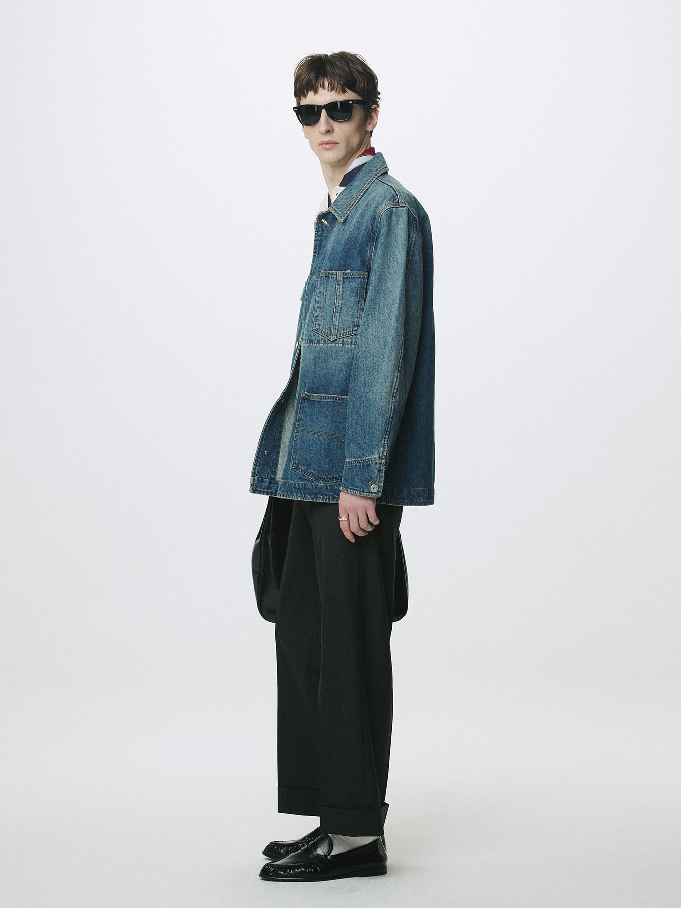 GARMENT WASHED DENIM CHORE JACKET_ WASHED BLUE