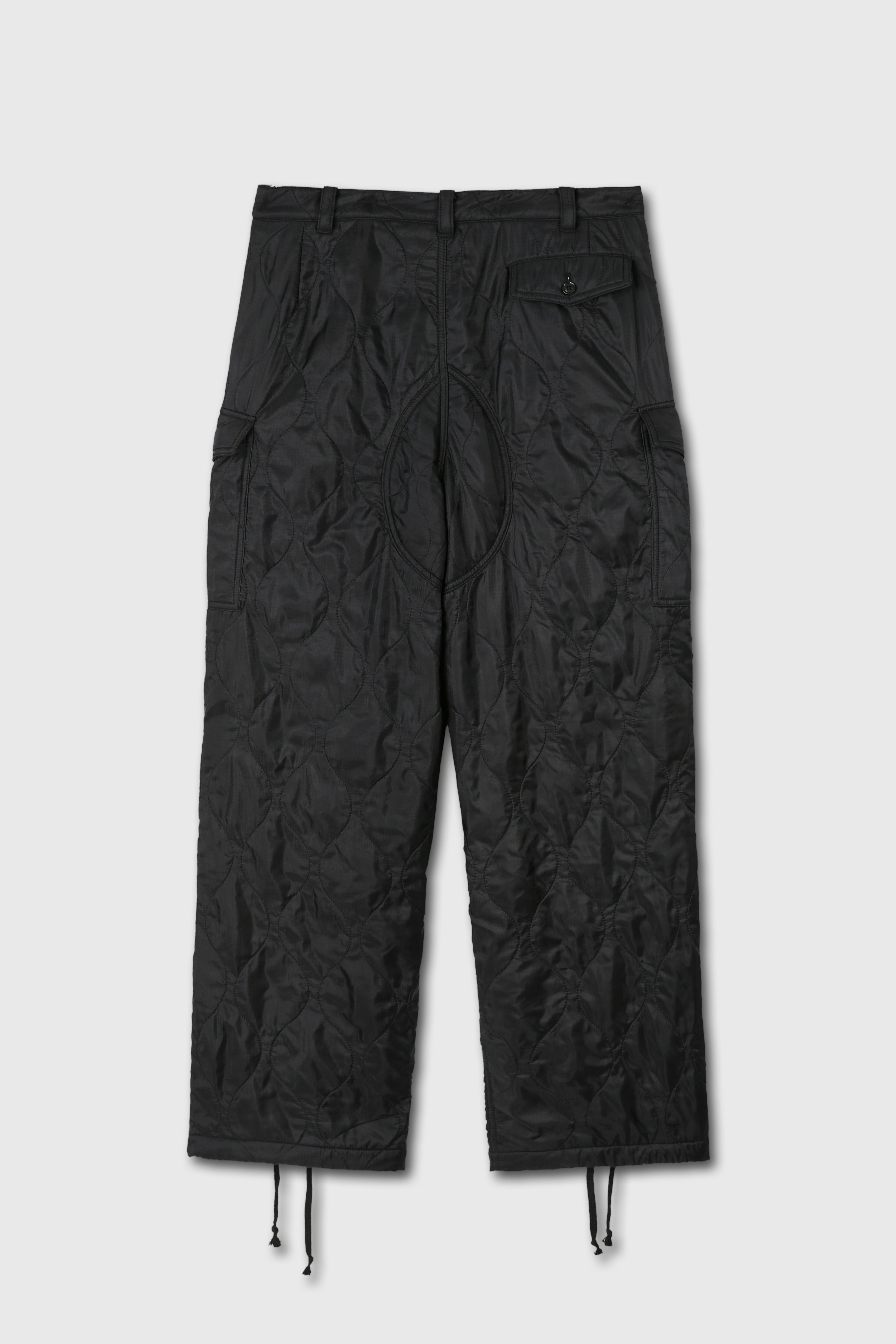 Utility Puffed Quilting Cargo Pants_ Black