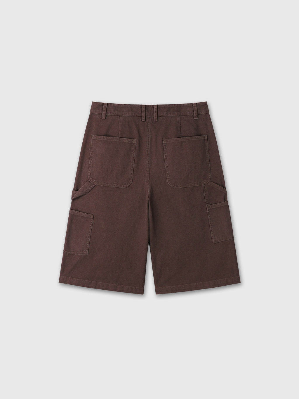 (W) COTTON RELAXED UTILITY SHORTS_ BURNT MARRON