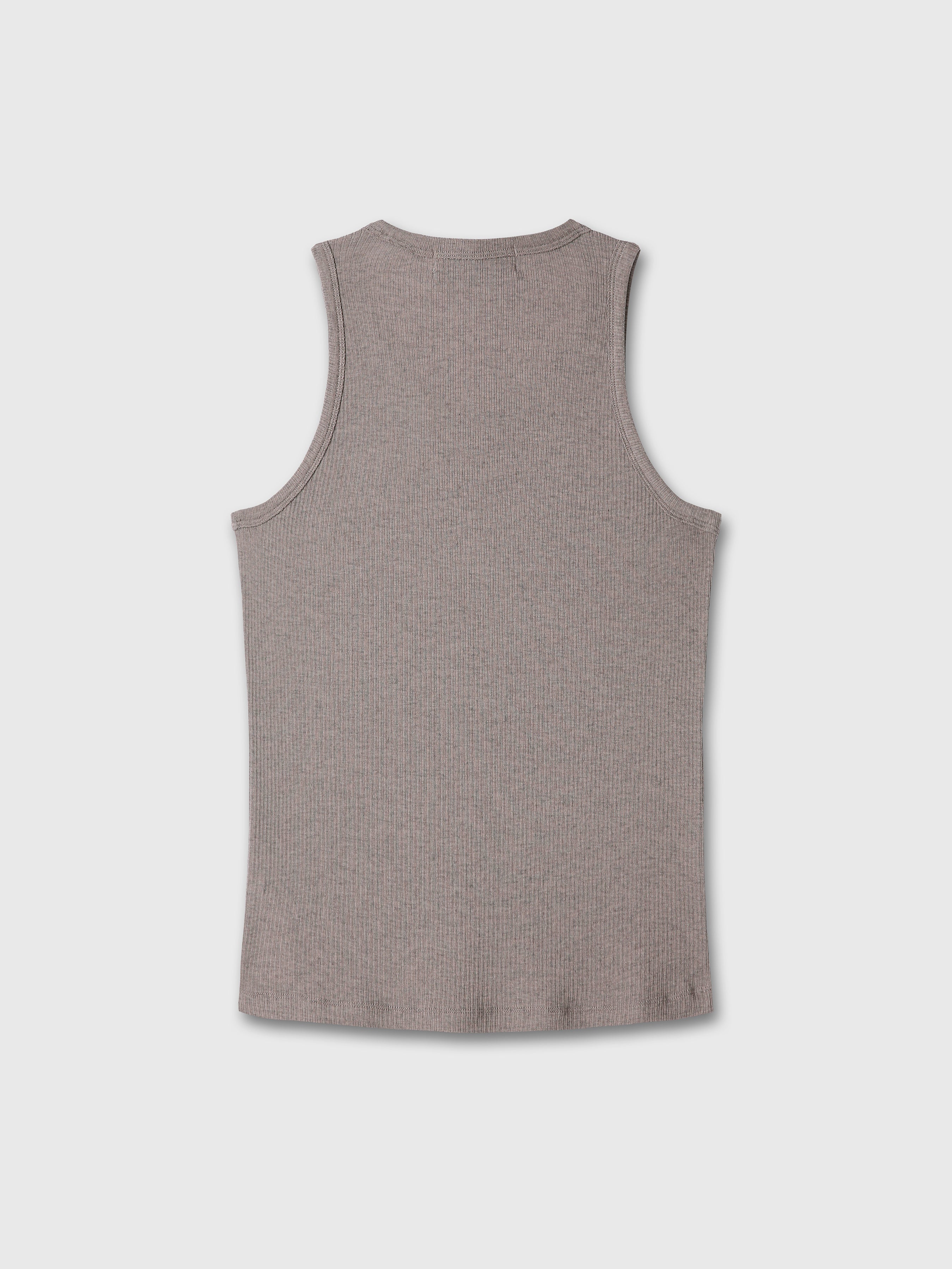 SILK LYOCELL RIB TANK TOP (JAPANESE FABRIC)_ TAUPE