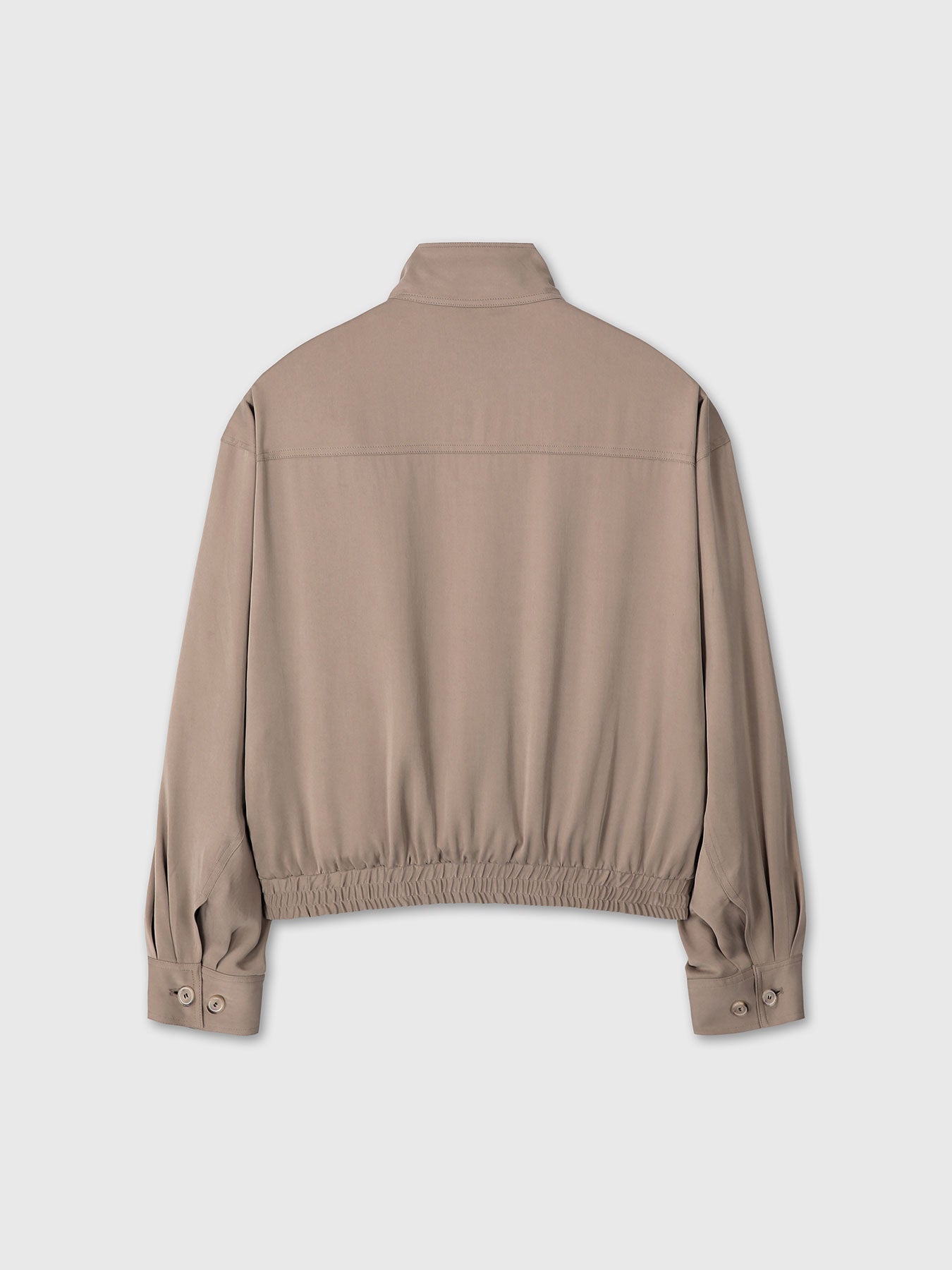 (W) OVERSIZED STAND COLLAR BLOUSON_ SAND