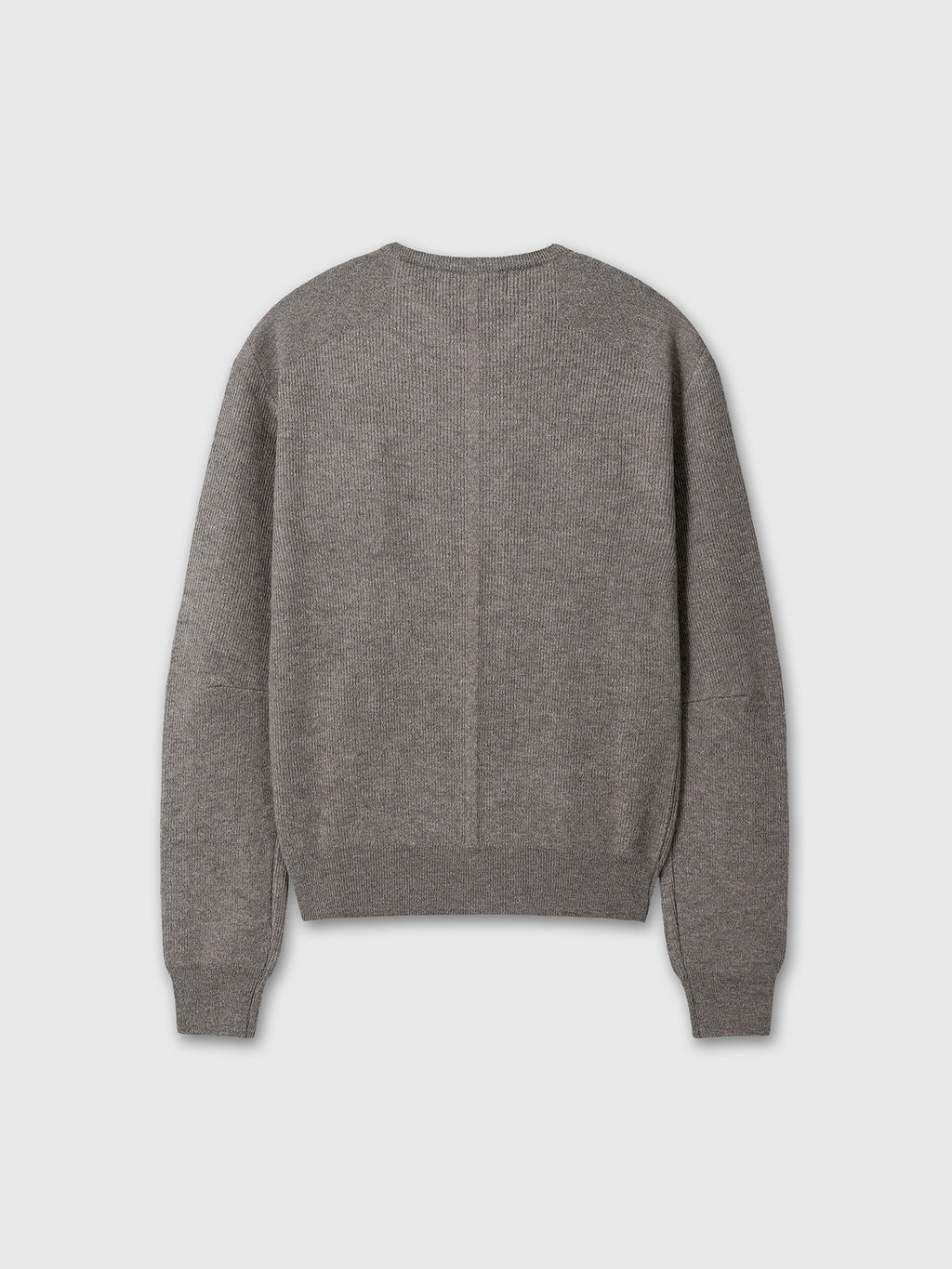 SUPER FINE WOOL COMMANDO V-NECK KNIT_ TAUPE MELANGE