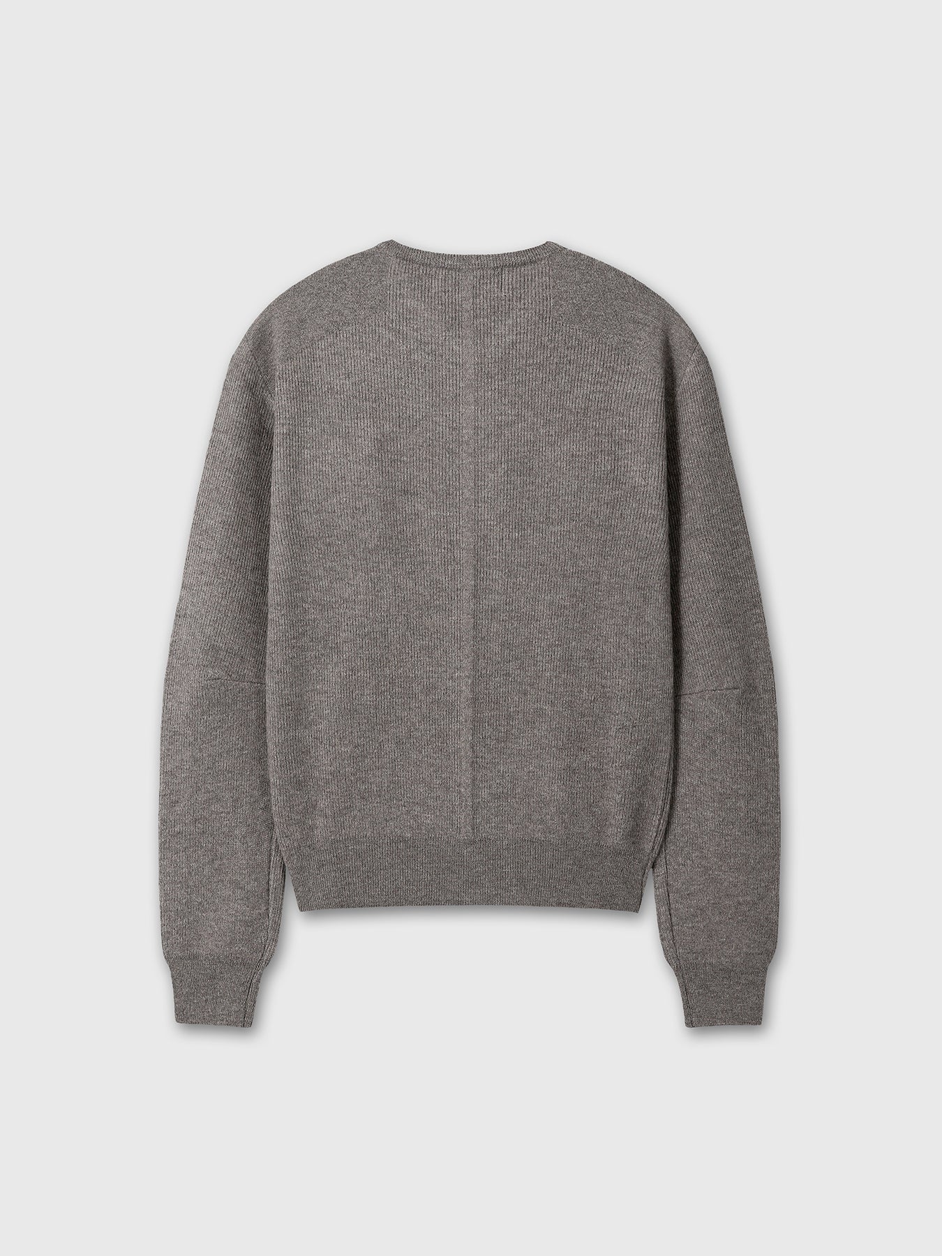 SUPER FINE WOOL COMMANDO V-NECK KNIT_ TAUPE MELANGE