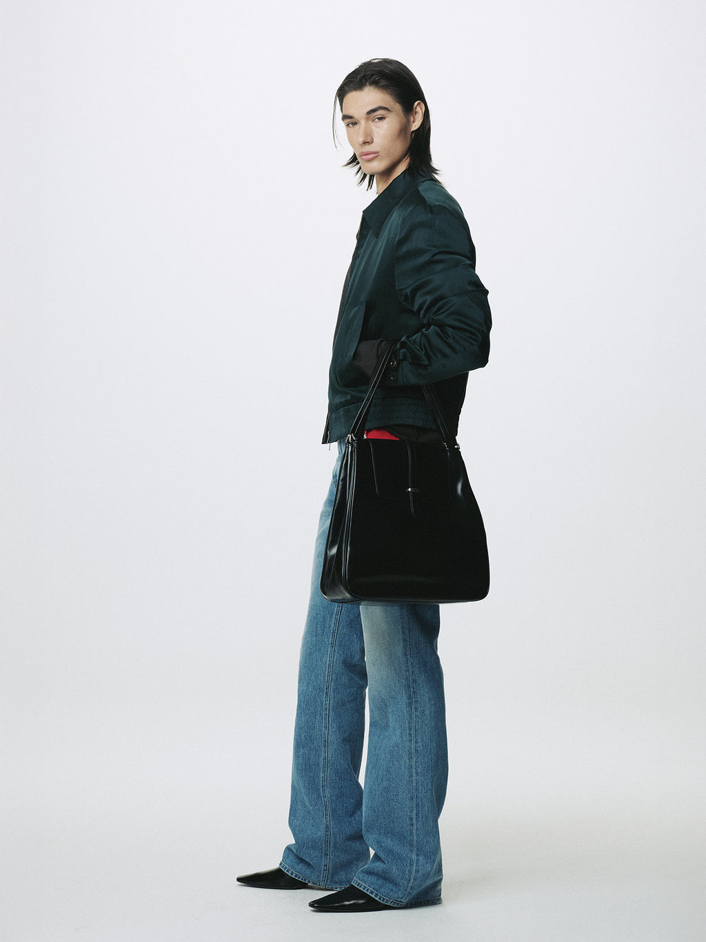 SILK COTTON SWING JACKET_ DARK GREEN
