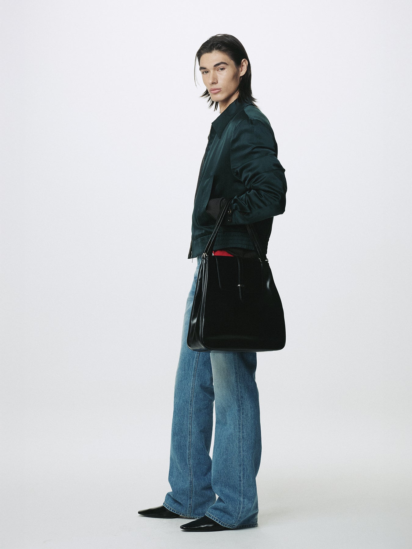 SILK COTTON SWING JACKET_ DARK GREEN