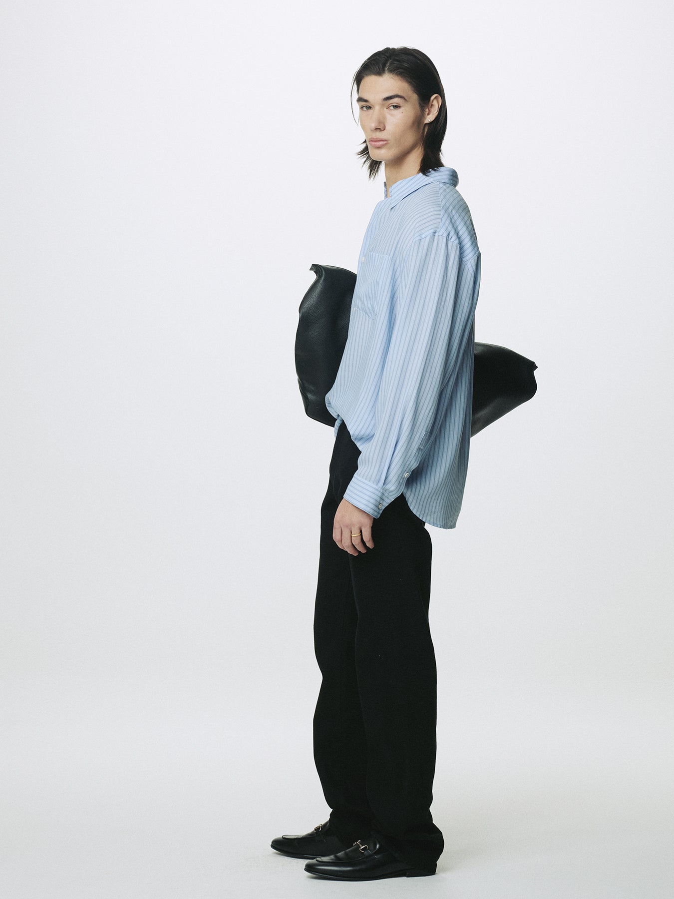 STRIPED LYOCELL SHIRT (JAPANESE FABRIC)_ SKYBLUE STRIPE