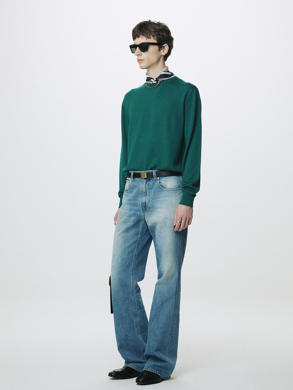 SPRING WOOL CREW NECK KNIT_ SEA GREEN