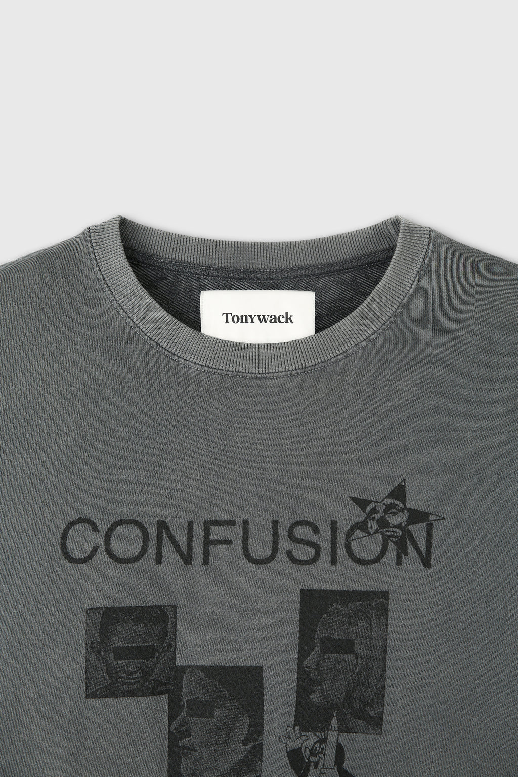 Confusion Mugshot Garment-dyeing Sweatshirt_ Faded Grey