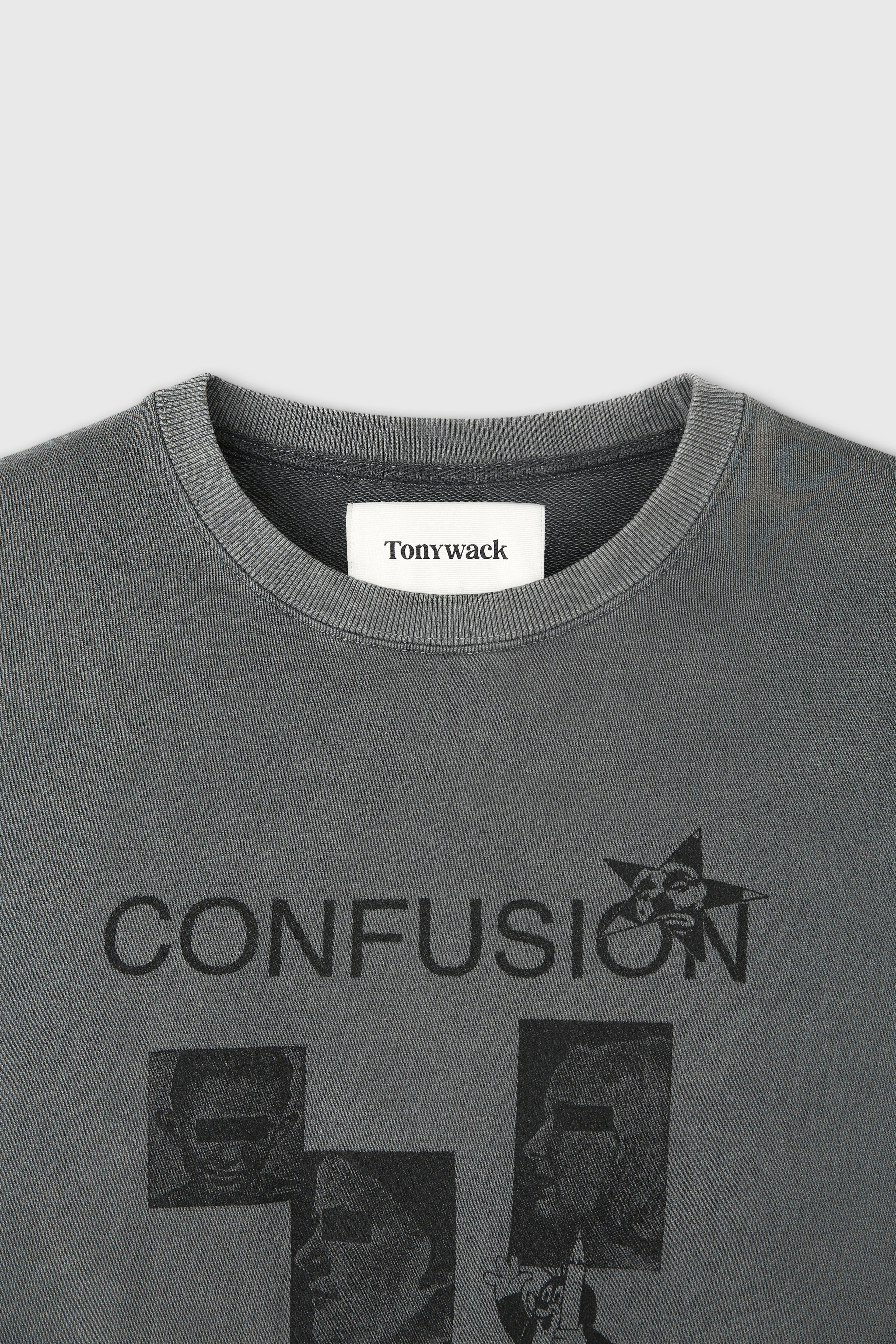 Confusion Mugshot Garment-dyeing Sweatshirt_ Faded Grey