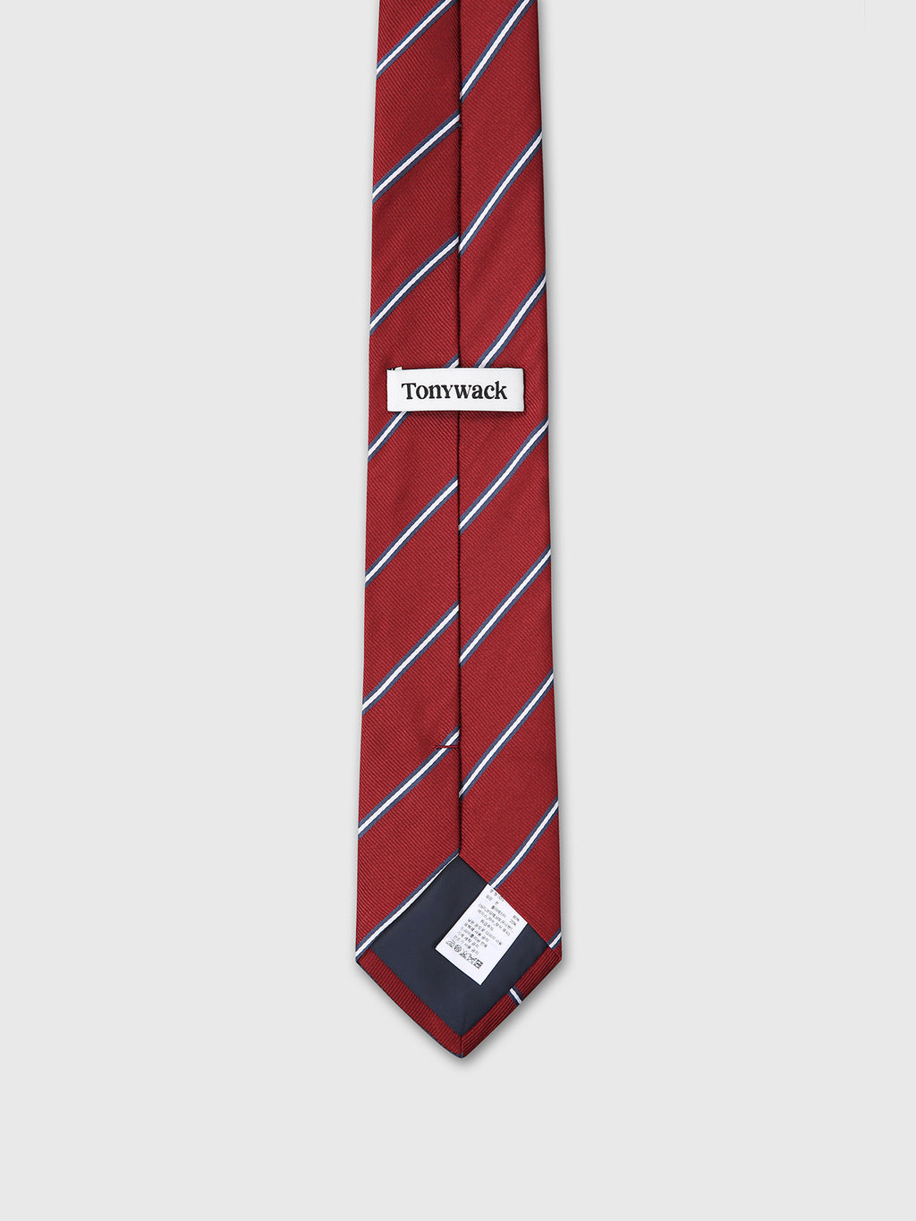 STRIPED SILK TIE_ RED/NAVY/WHITE