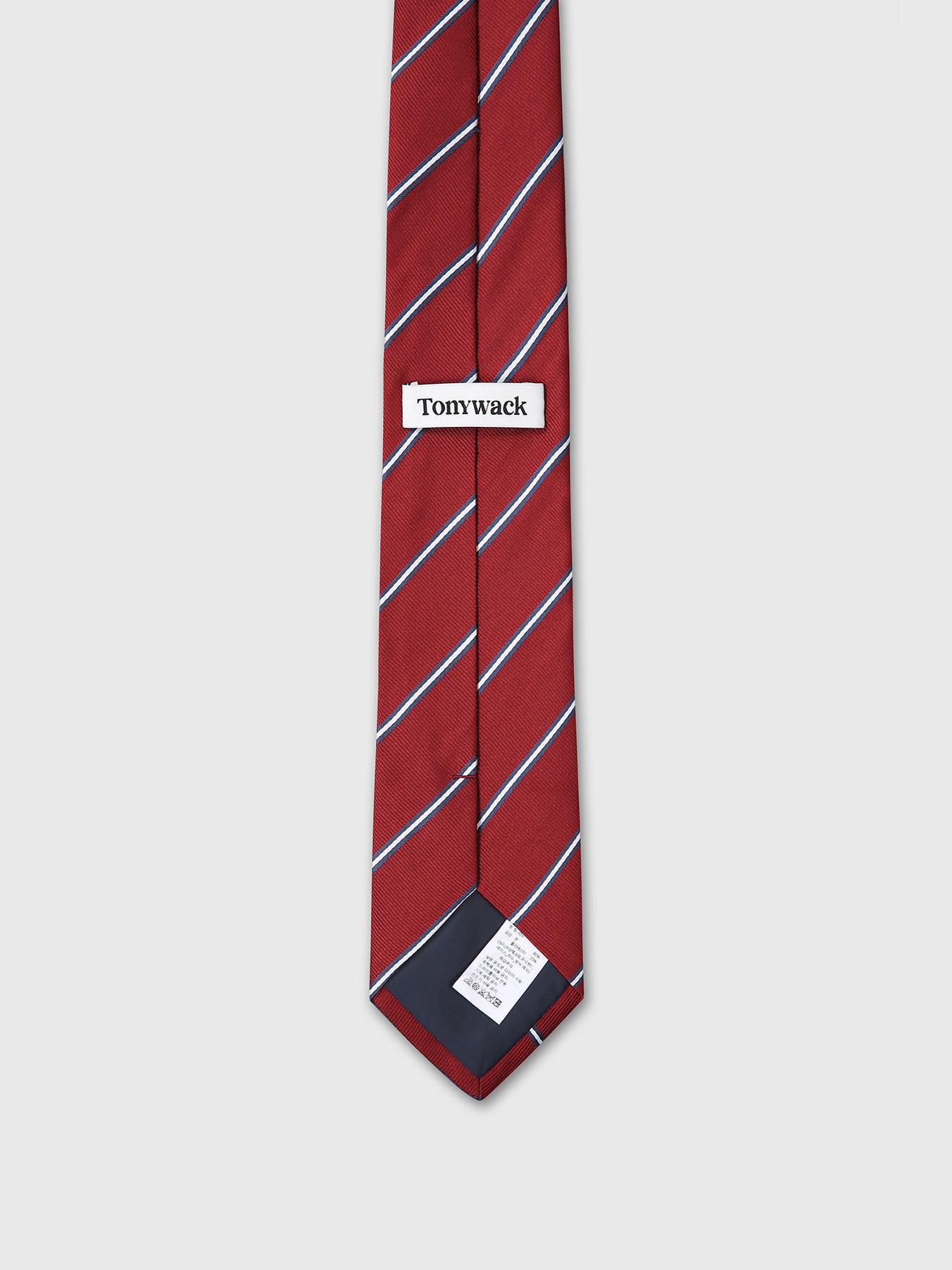 STRIPED SILK TIE_ RED/NAVY/WHITE