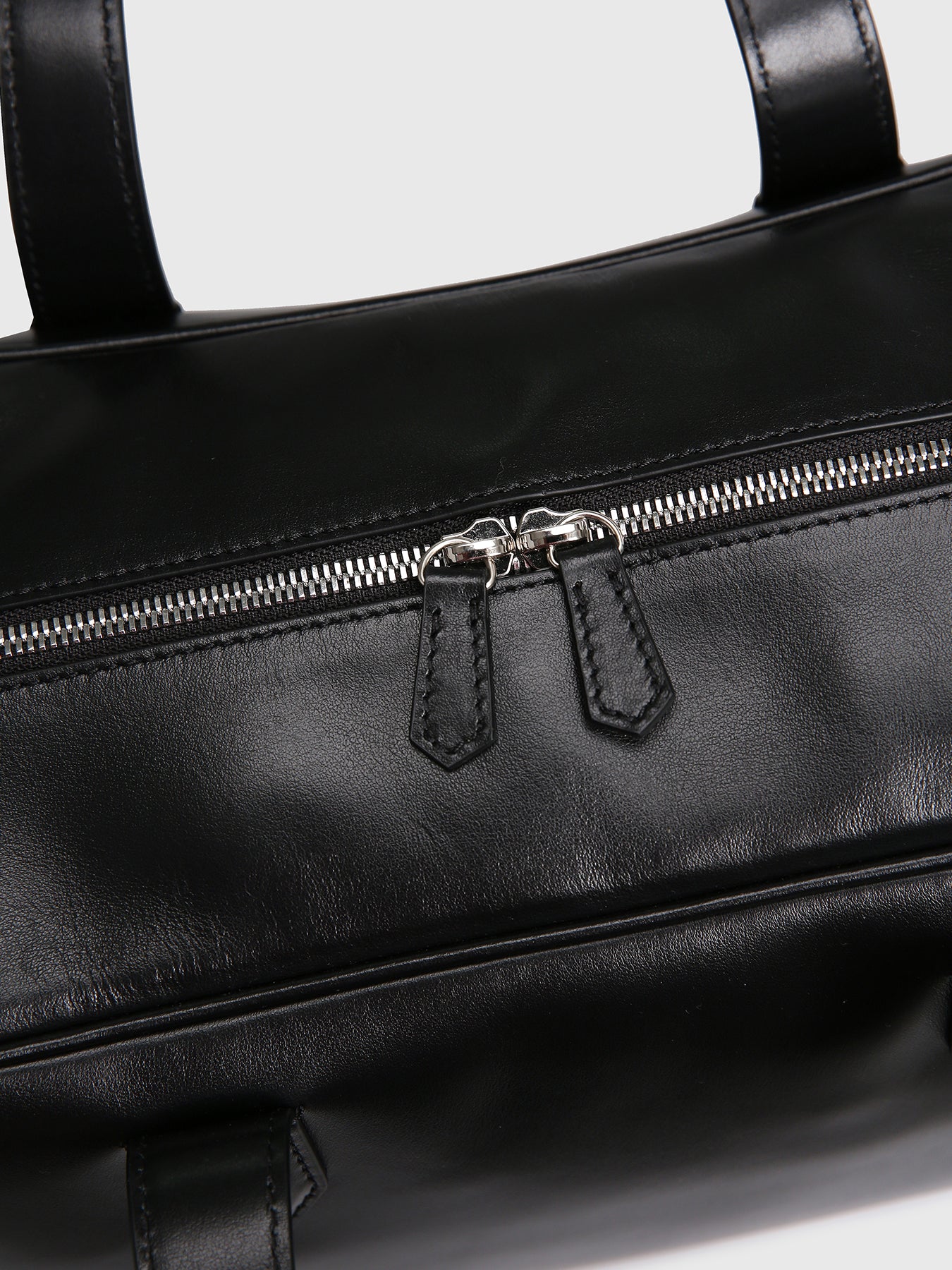 SOFT LEATHER SQUARE VALISE BAG_ BLACK
