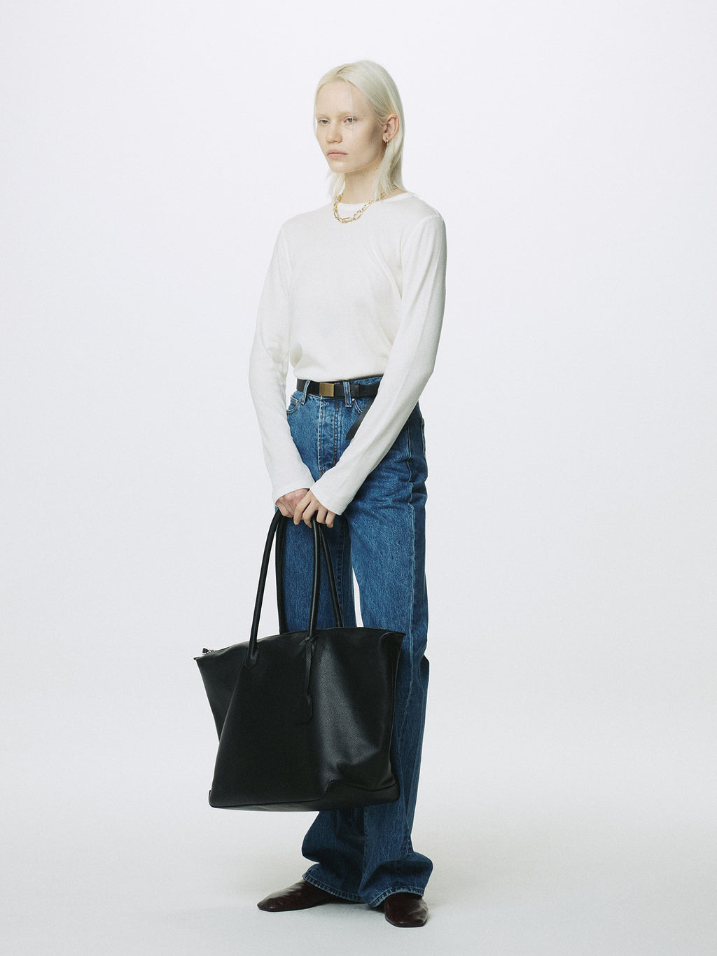 (W) COTTON CASHMERE ESSENTIAL TOP_ IVORY