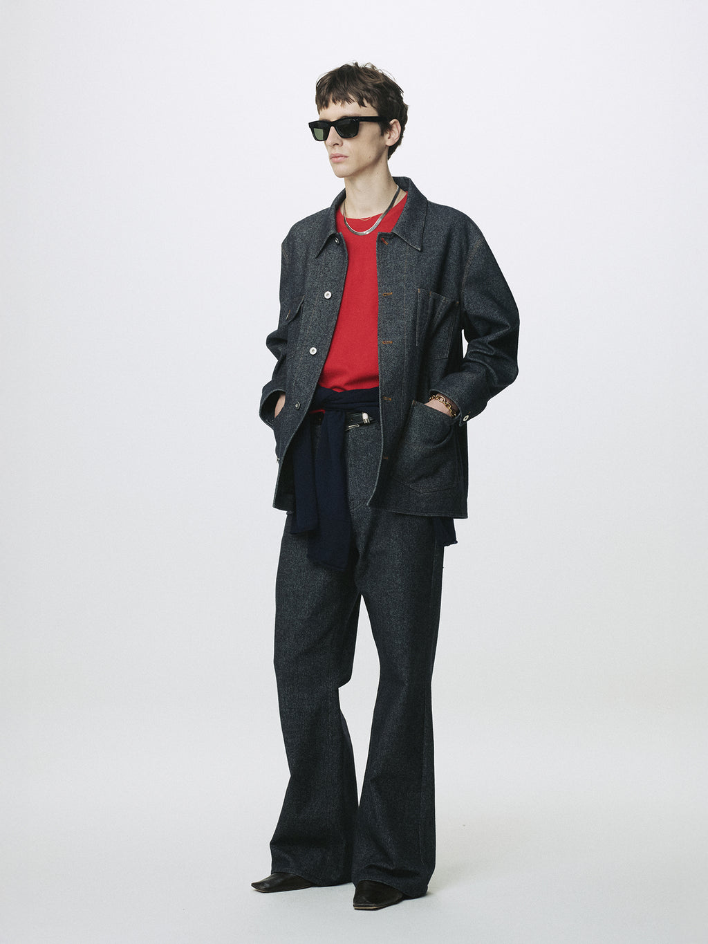 WOOL DENIM CHORE JACKET (ITALIAN FABRIC)_ DARK INDIGO