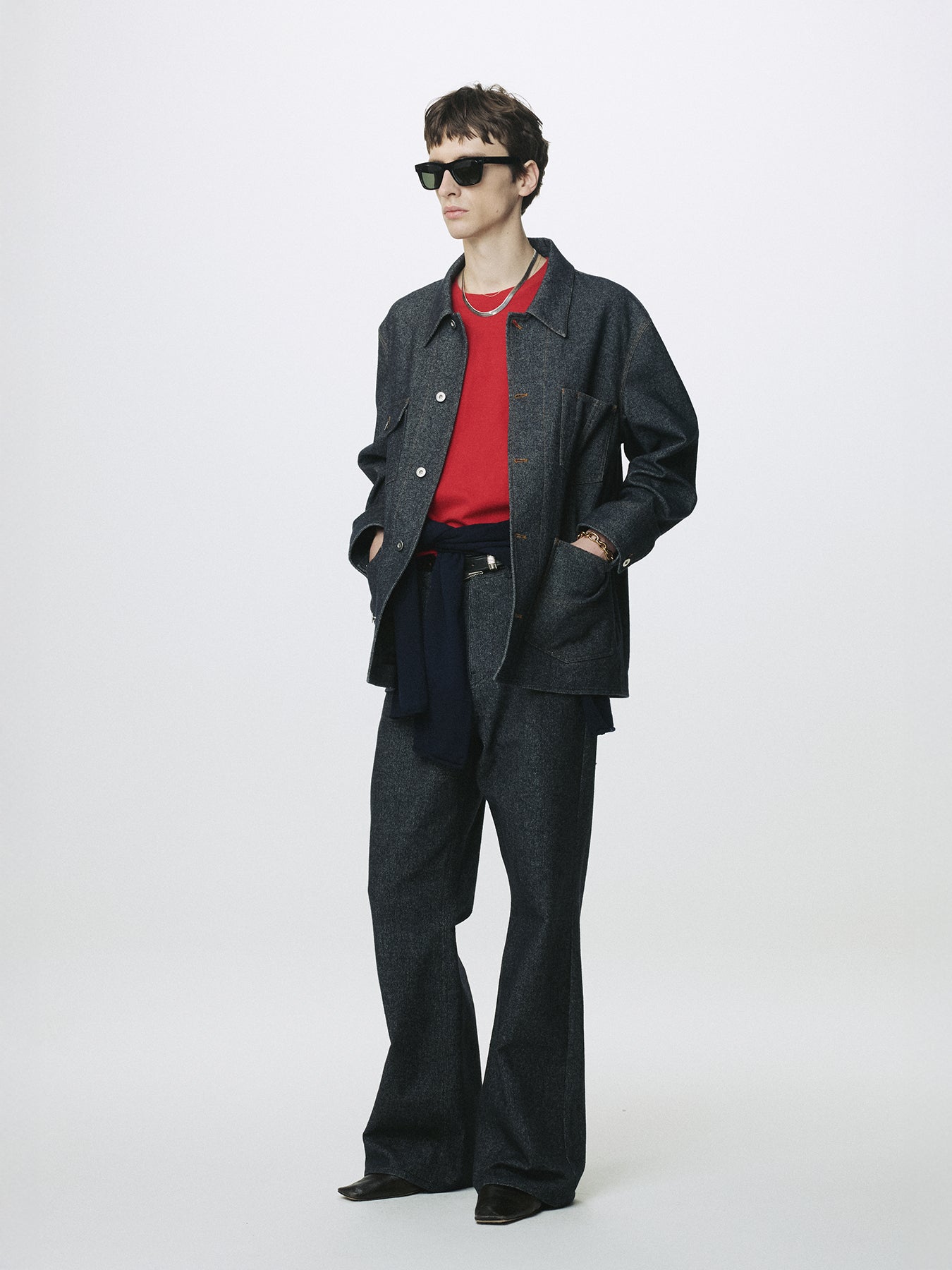 WOOL DENIM CHORE JACKET (ITALIAN FABRIC)_ DARK INDIGO