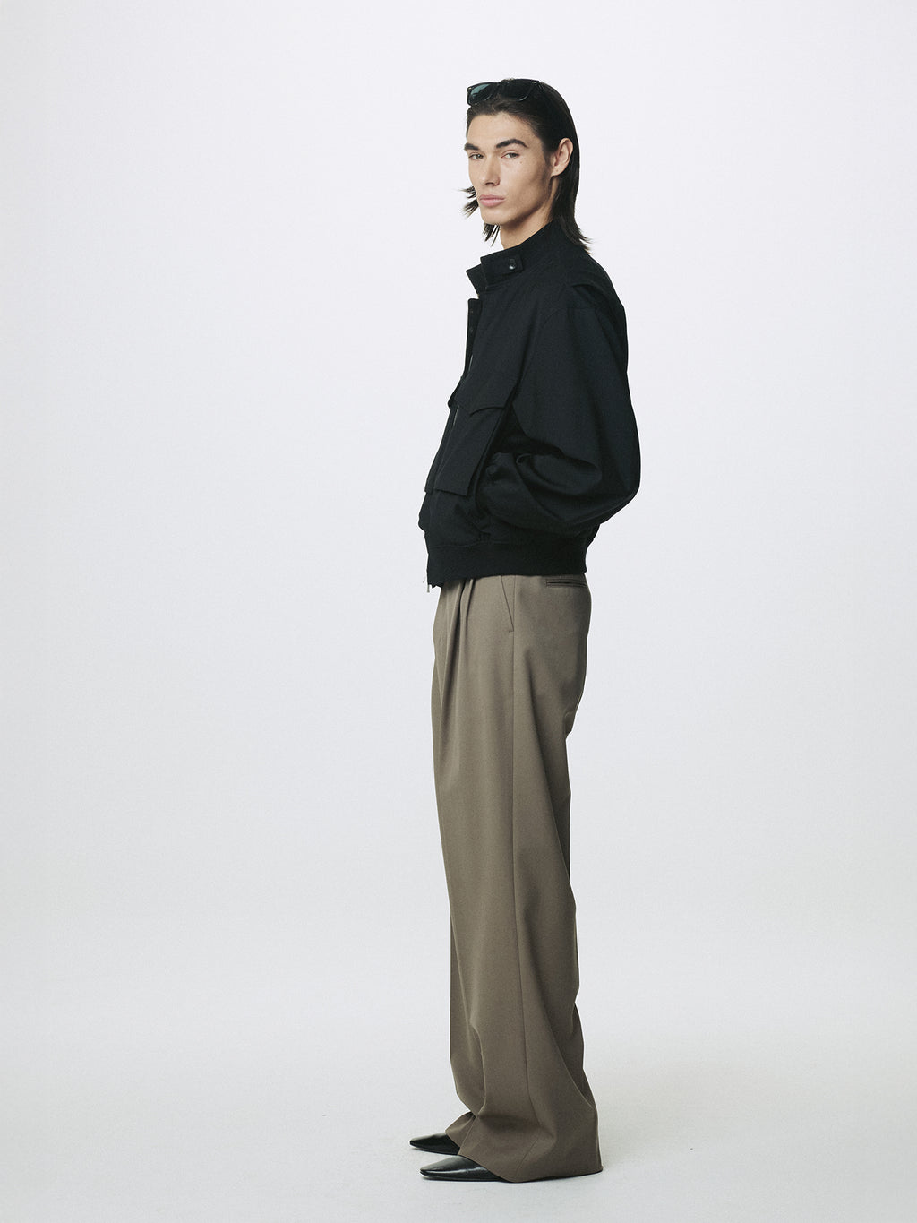LIGHT WOOL WEB JACKET_ BLACK