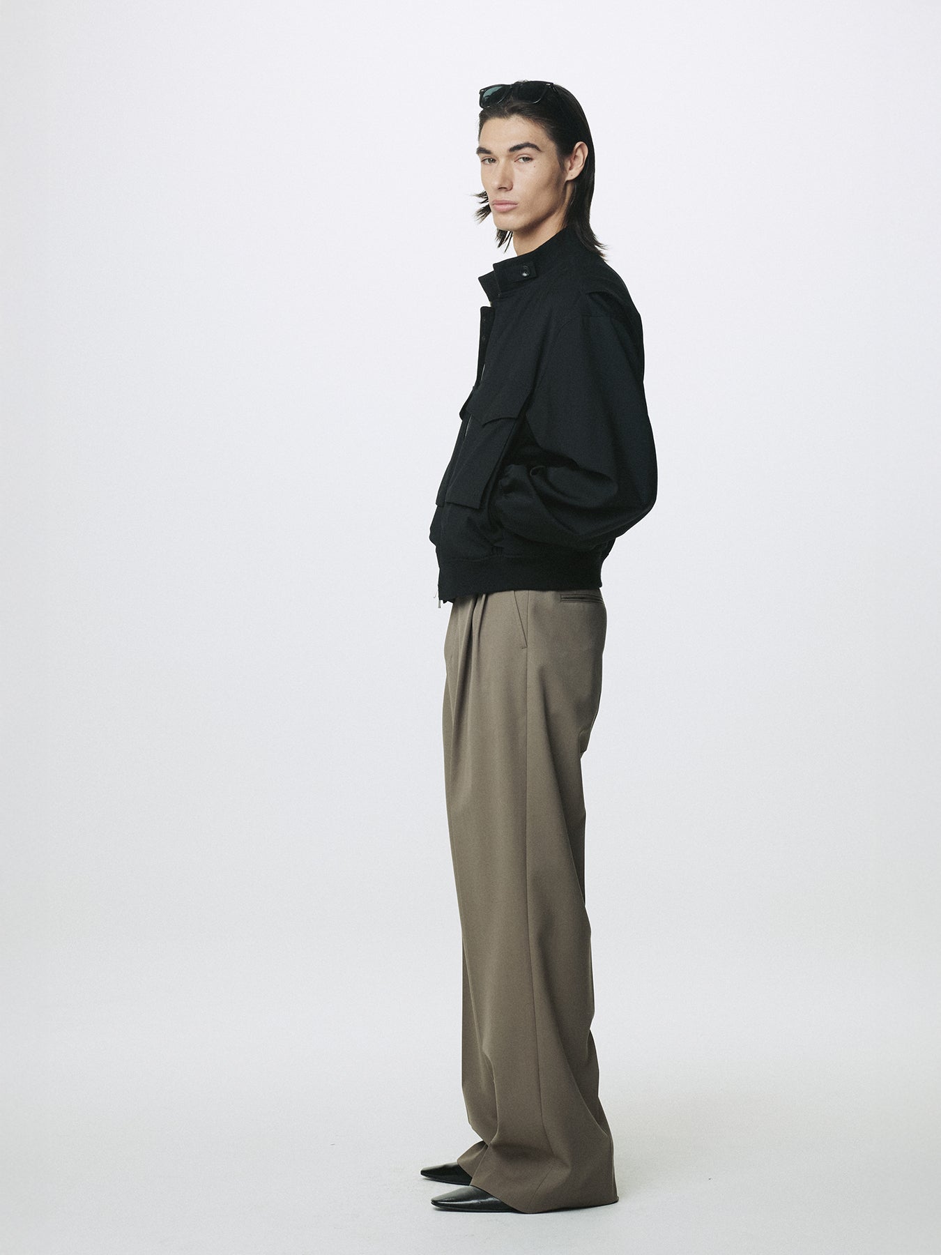LIGHT WOOL WEB JACKET_ BLACK