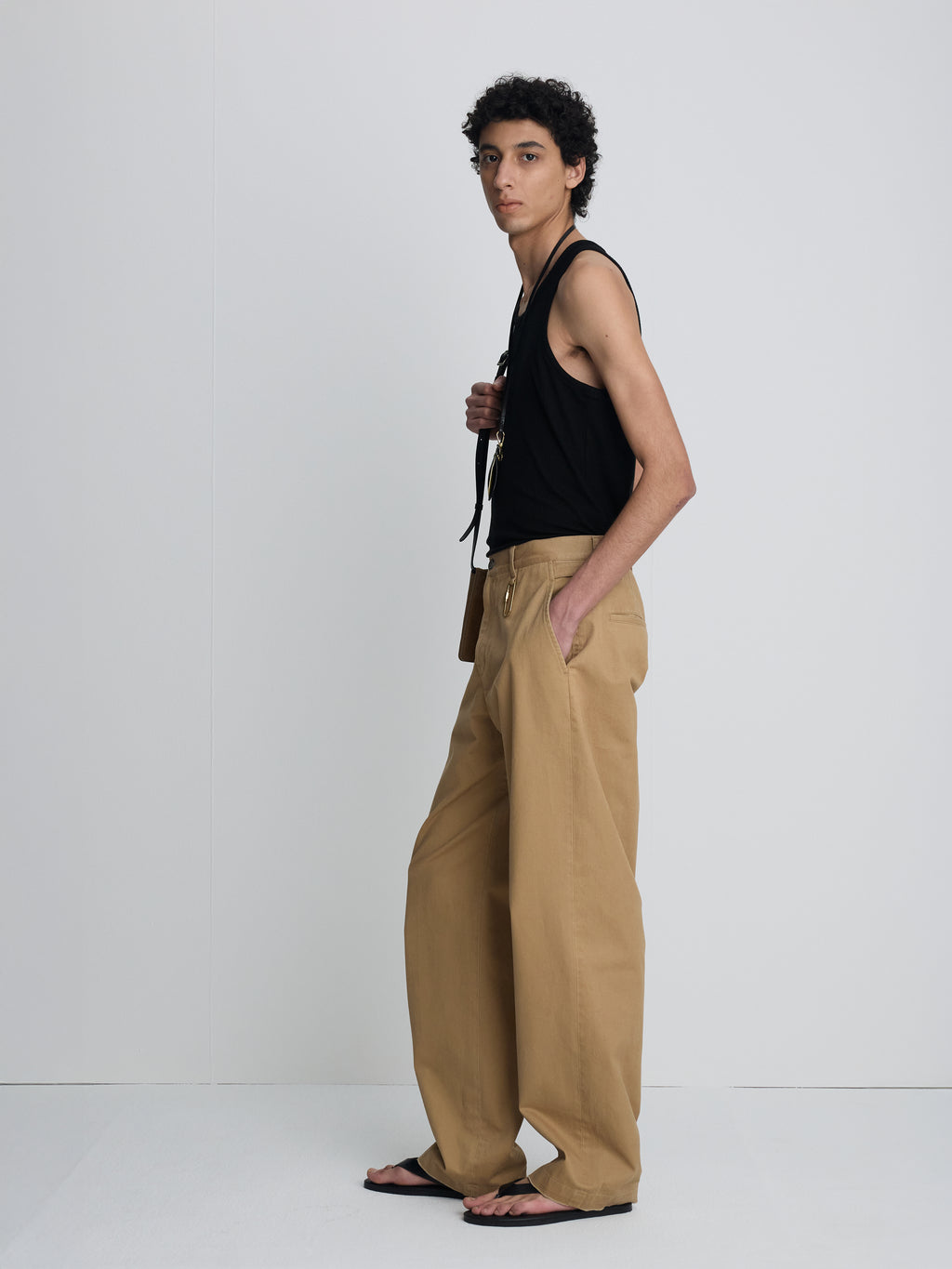 SILK LYOCELL RIB TANK TOP (JAPANESE FABRIC)_ BLACK