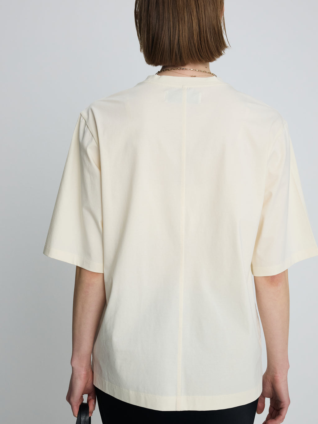 (W) HIGH-DENSITY RELAXED COTTON T-SHIRT_ PALE YELLOW