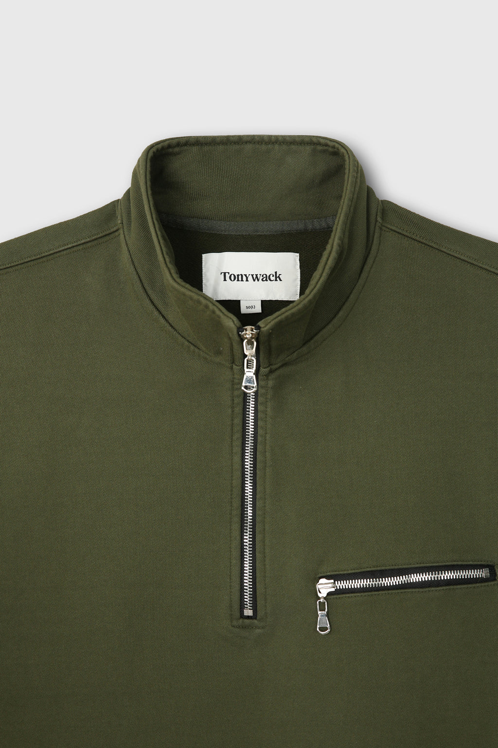 Extra Heavy Sweat Half Zip-up_ Fern Green