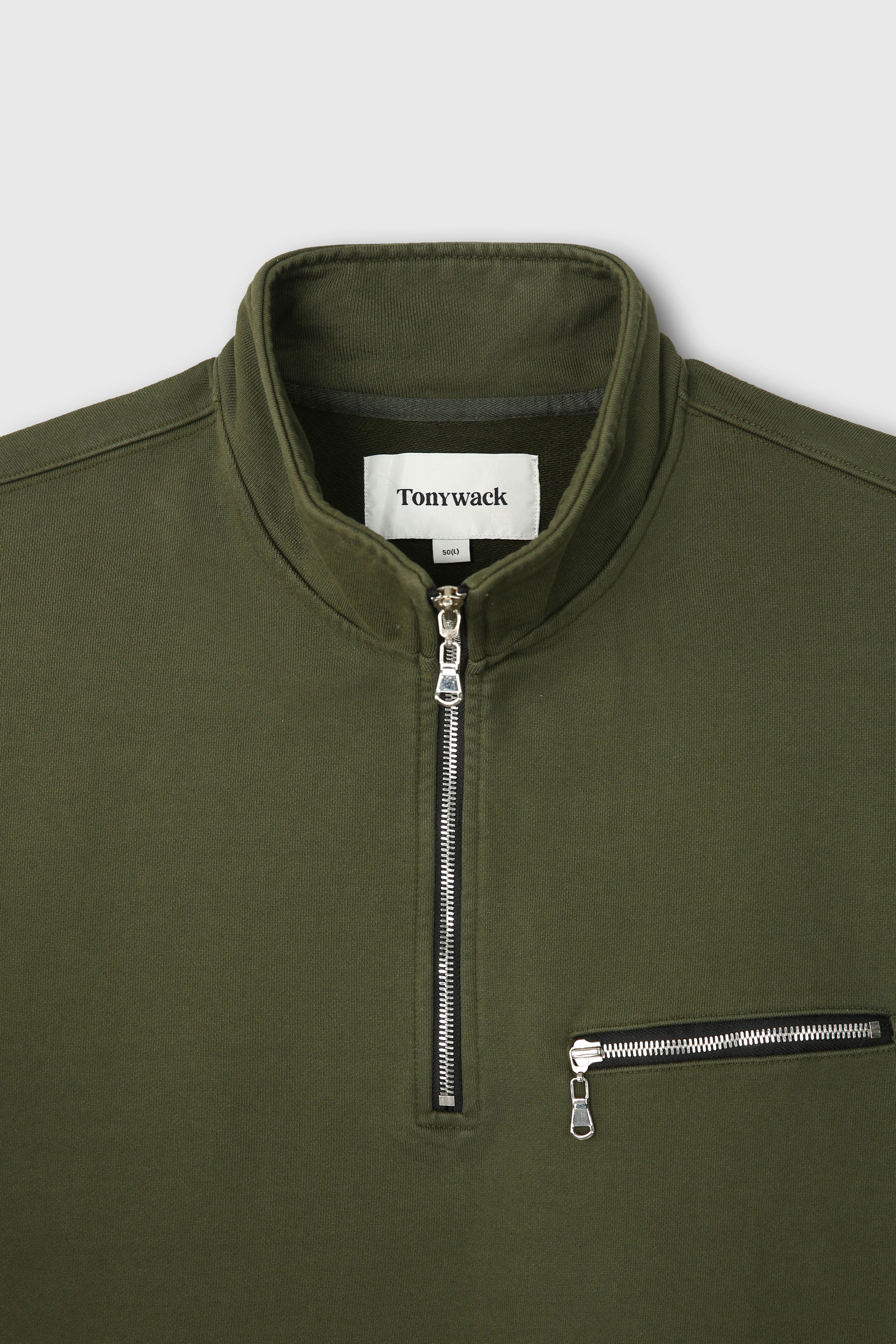 Extra Heavy Sweat Half Zip-up_ Fern Green