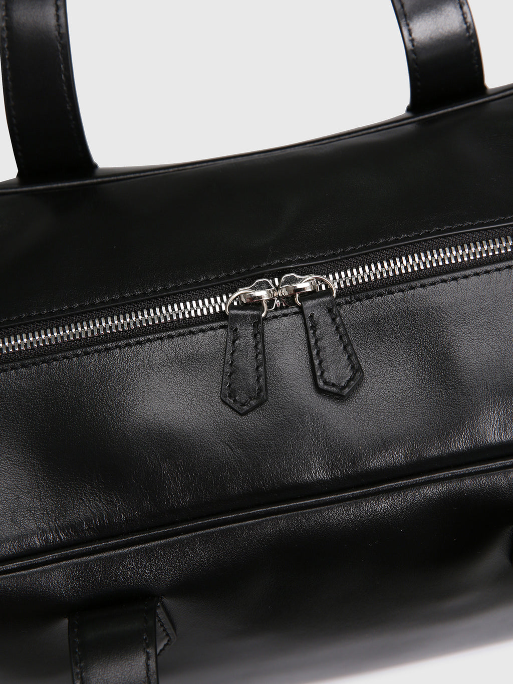 (W) SOFT LEATHER SQUARE VALISE BAG_ BLACK