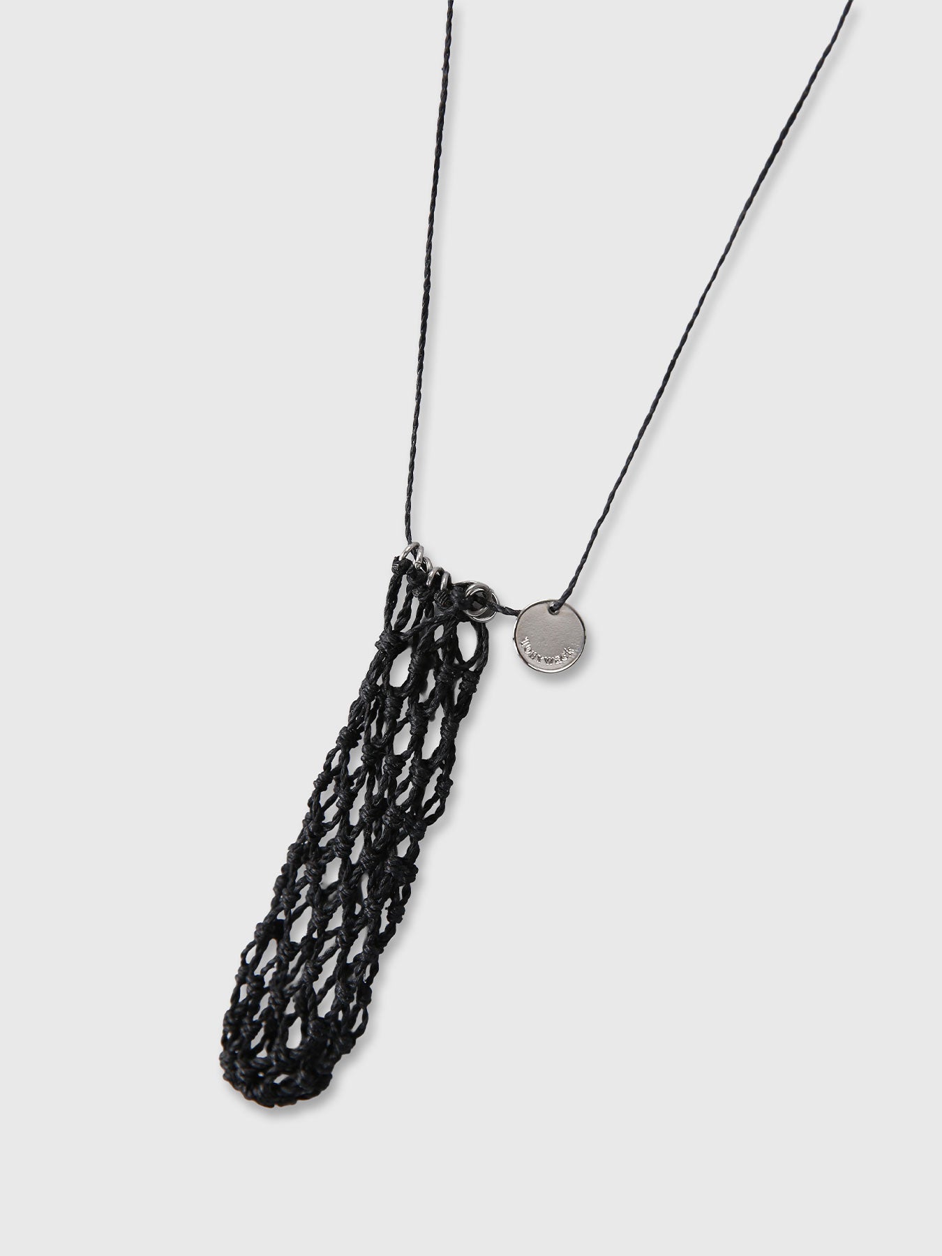 HANDCRAFTED CORD NET NECKLACE_ BLACK