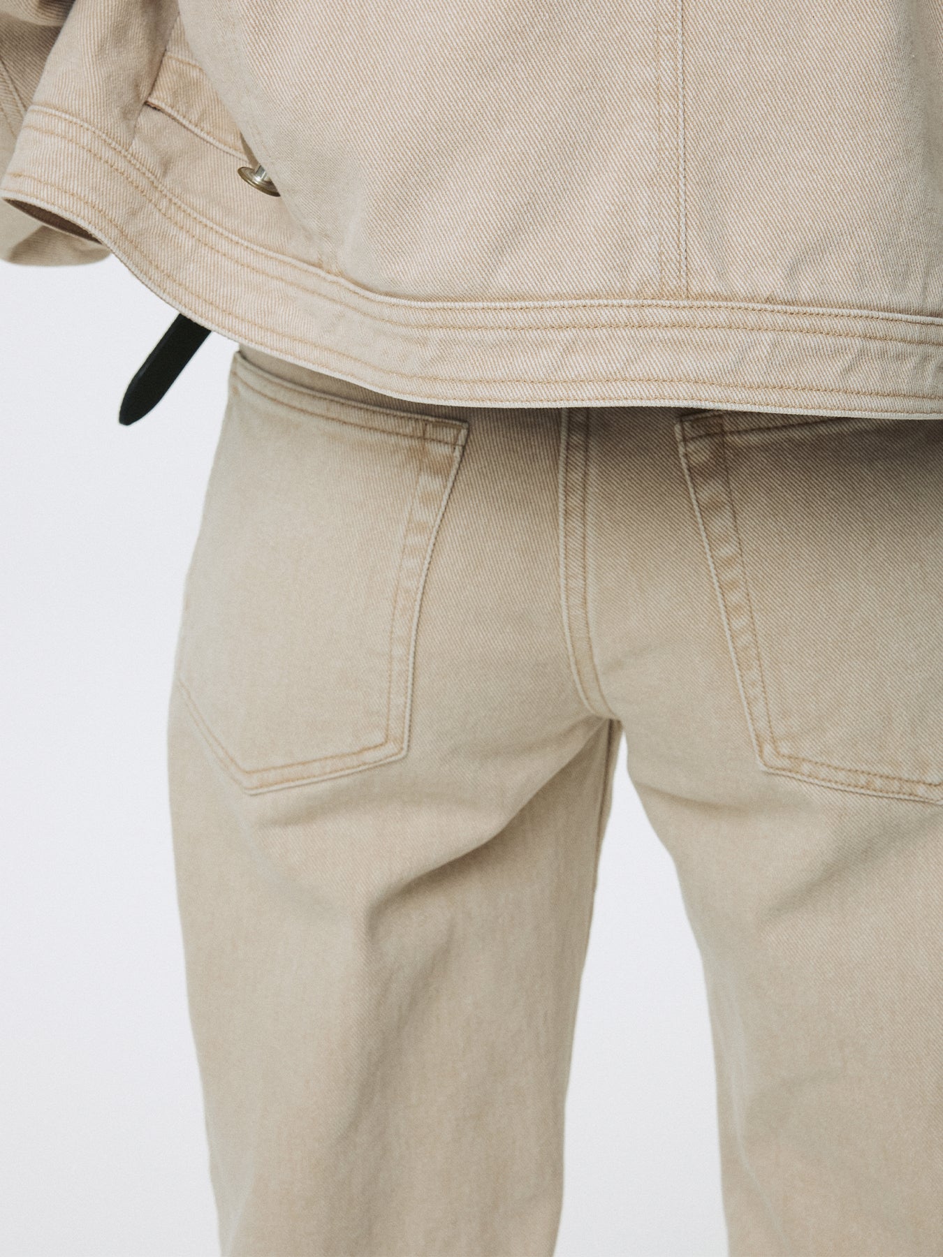 (W) WASHED COTTON STRAIGHT PANTS_ WASHED BEIGE