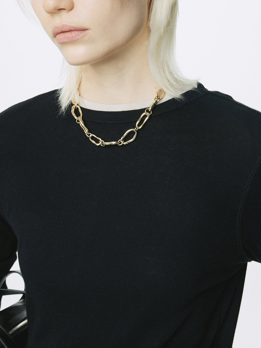 (W) COTTON CASHMERE ESSENTIAL TOP_ BLACK