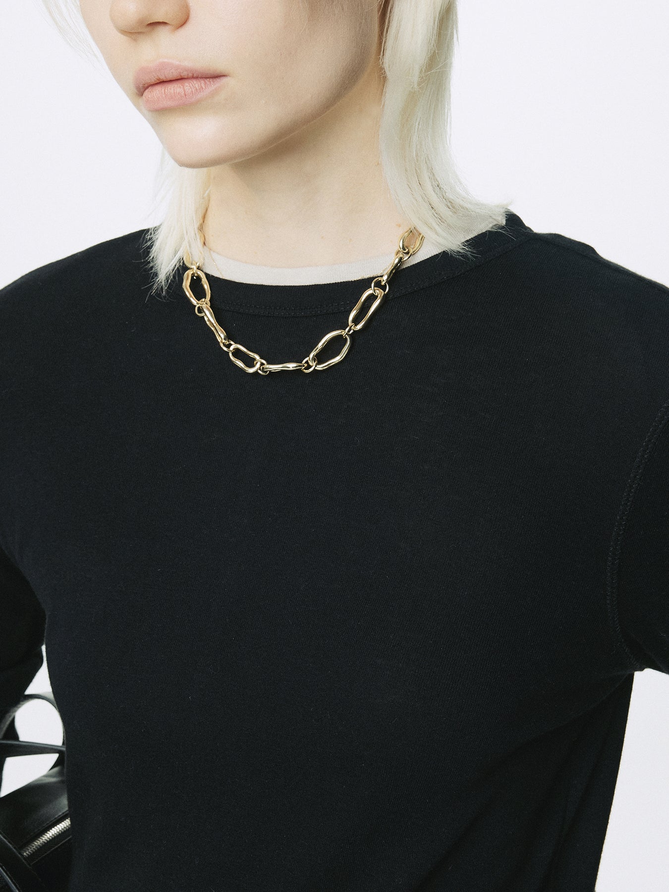 (W) COTTON CASHMERE ESSENTIAL TOP_ BLACK
