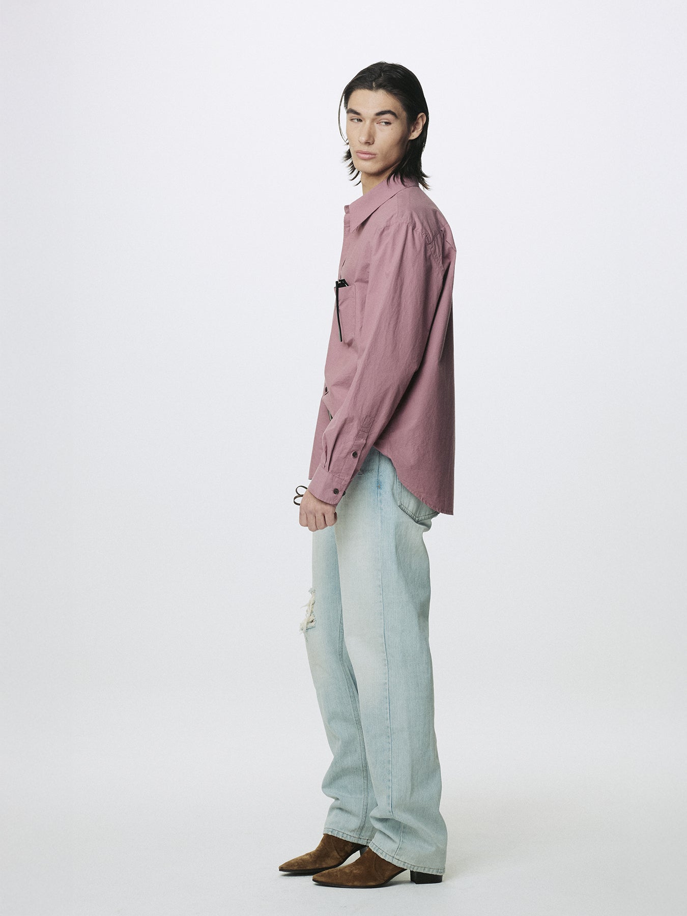 WASHED COTTON SHIRT_ DUSTY PINK