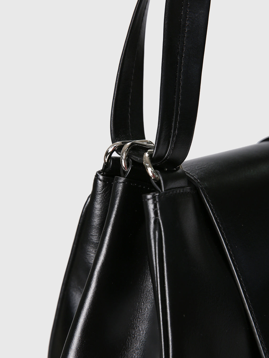 (W) OIL PULL UP LEATHER HOBO BAG_ BLACK