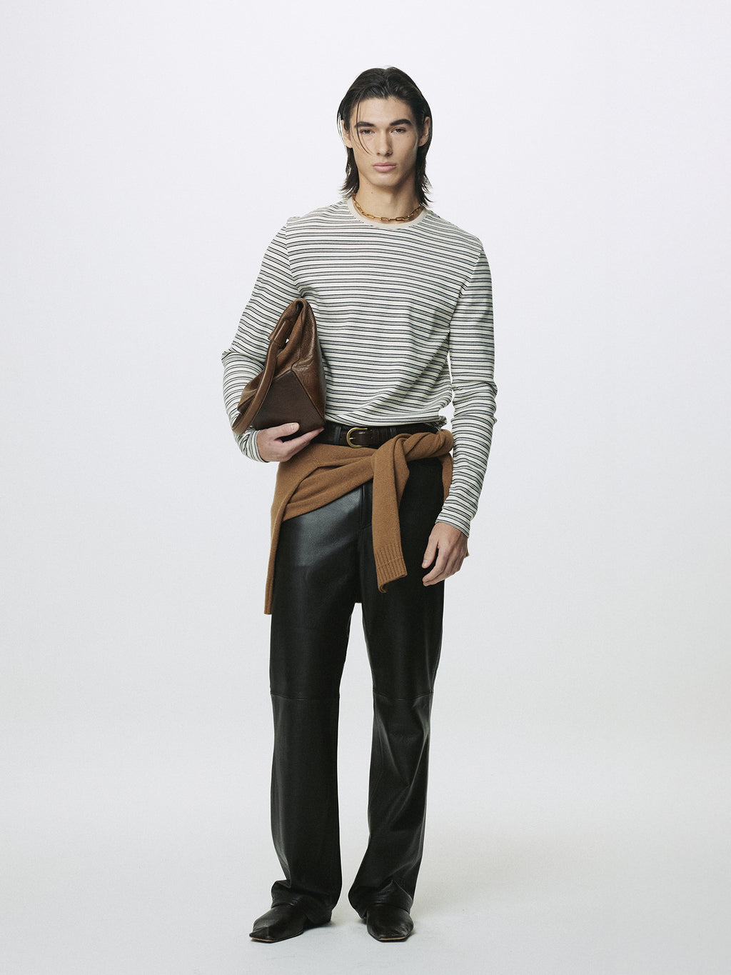 OIL PULL UP LEATHER TOTE BAG_ ANTIQUE BROWN