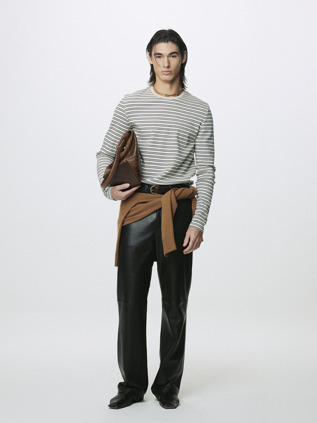 OIL PULL UP LEATHER TOTE BAG_ ANTIQUE BROWN