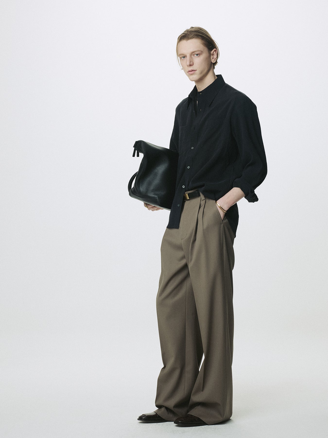 SILK CREPE SHIRT_ BLACK