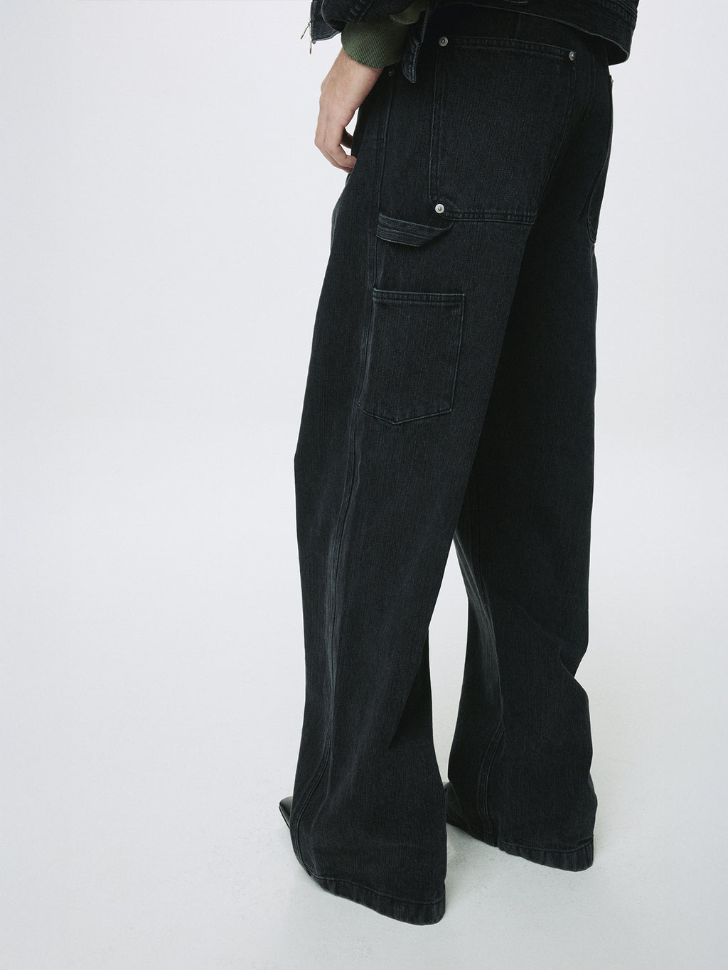 CORD TWILL DENIM WORK PANTS_ FADED BLACK