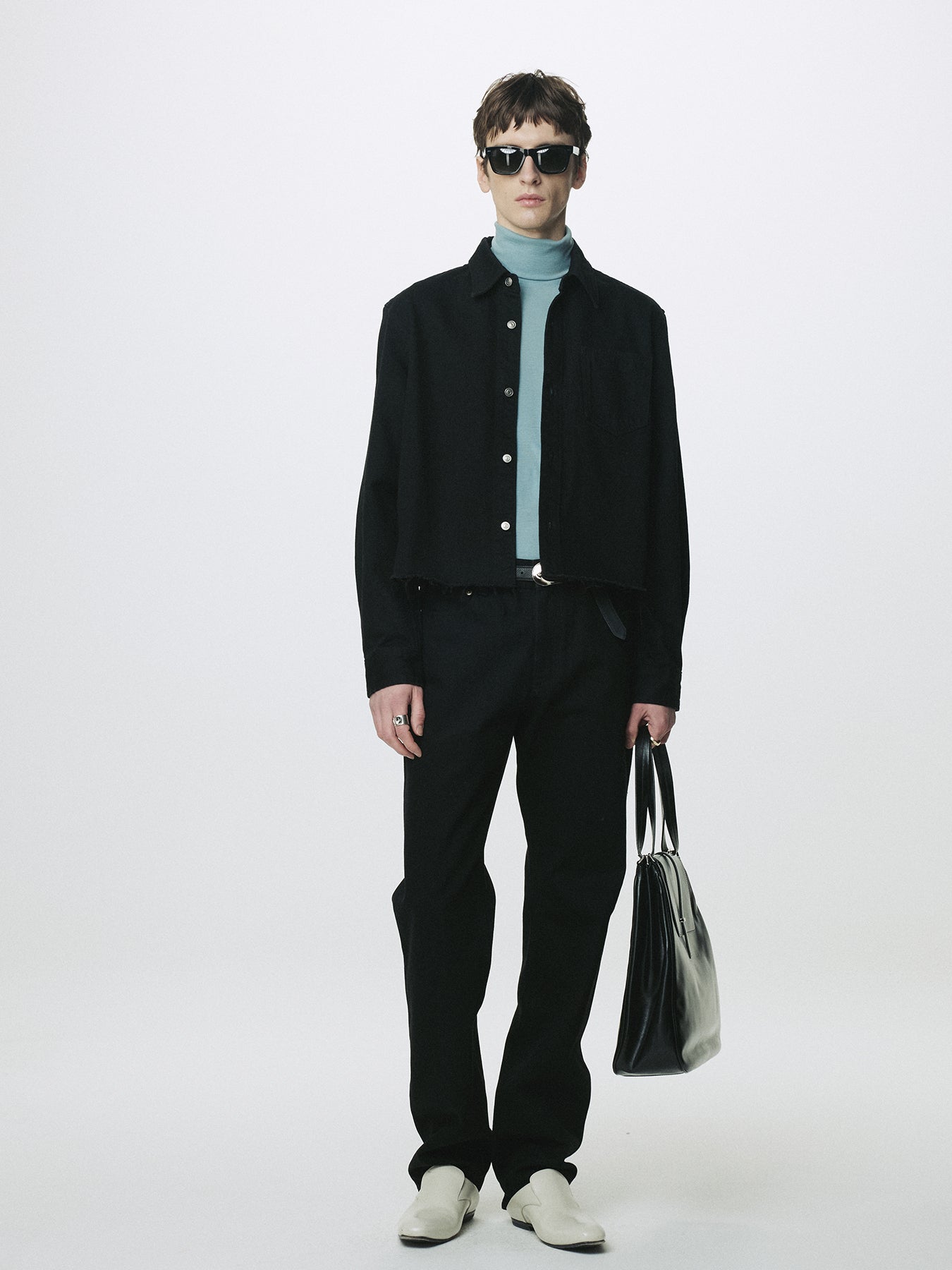 SLIM STRAIGHT DENIM JEANS_ BLACK