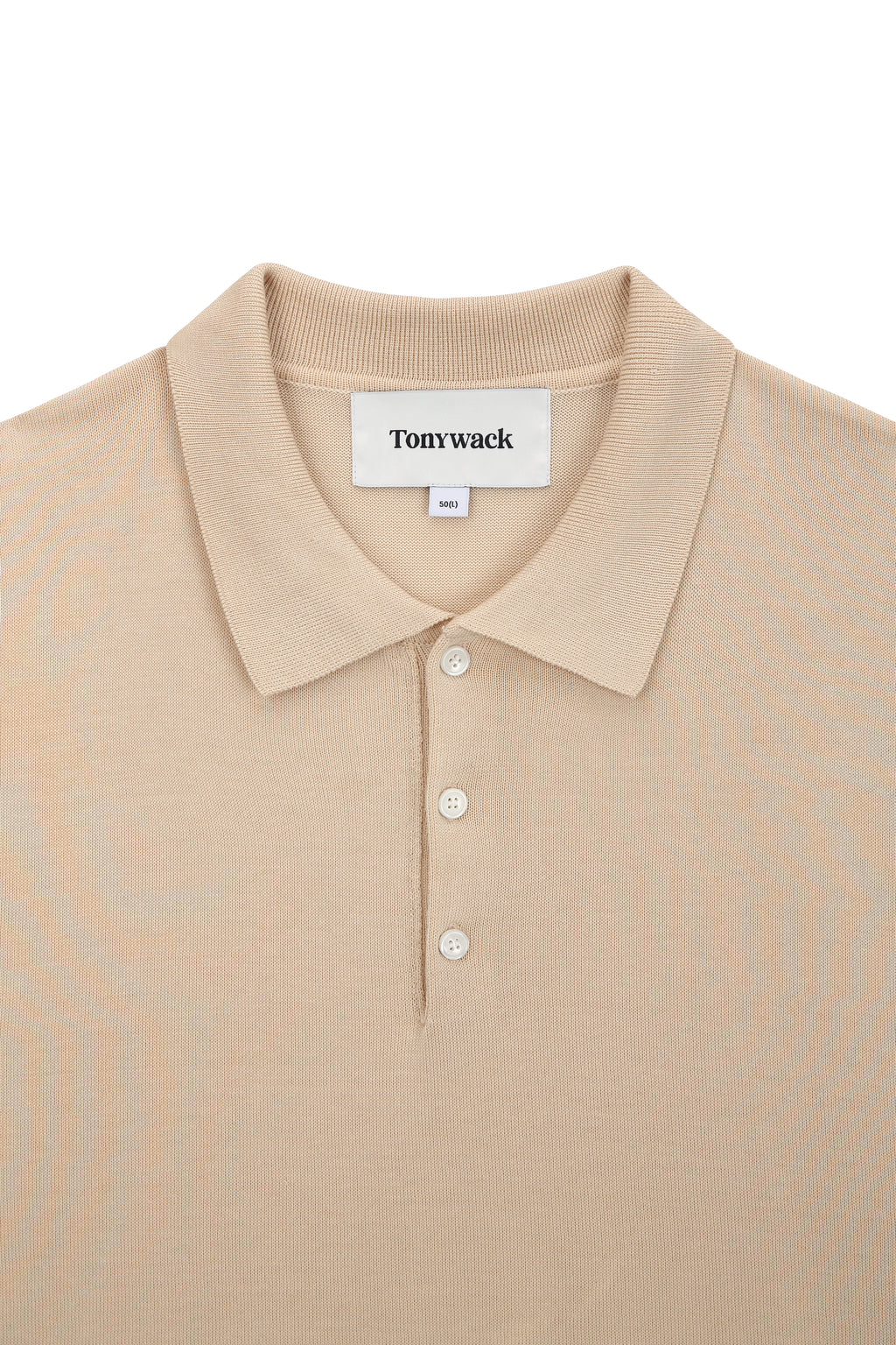 Silk Tencel High Guage Polo Knit_ Royal Beige