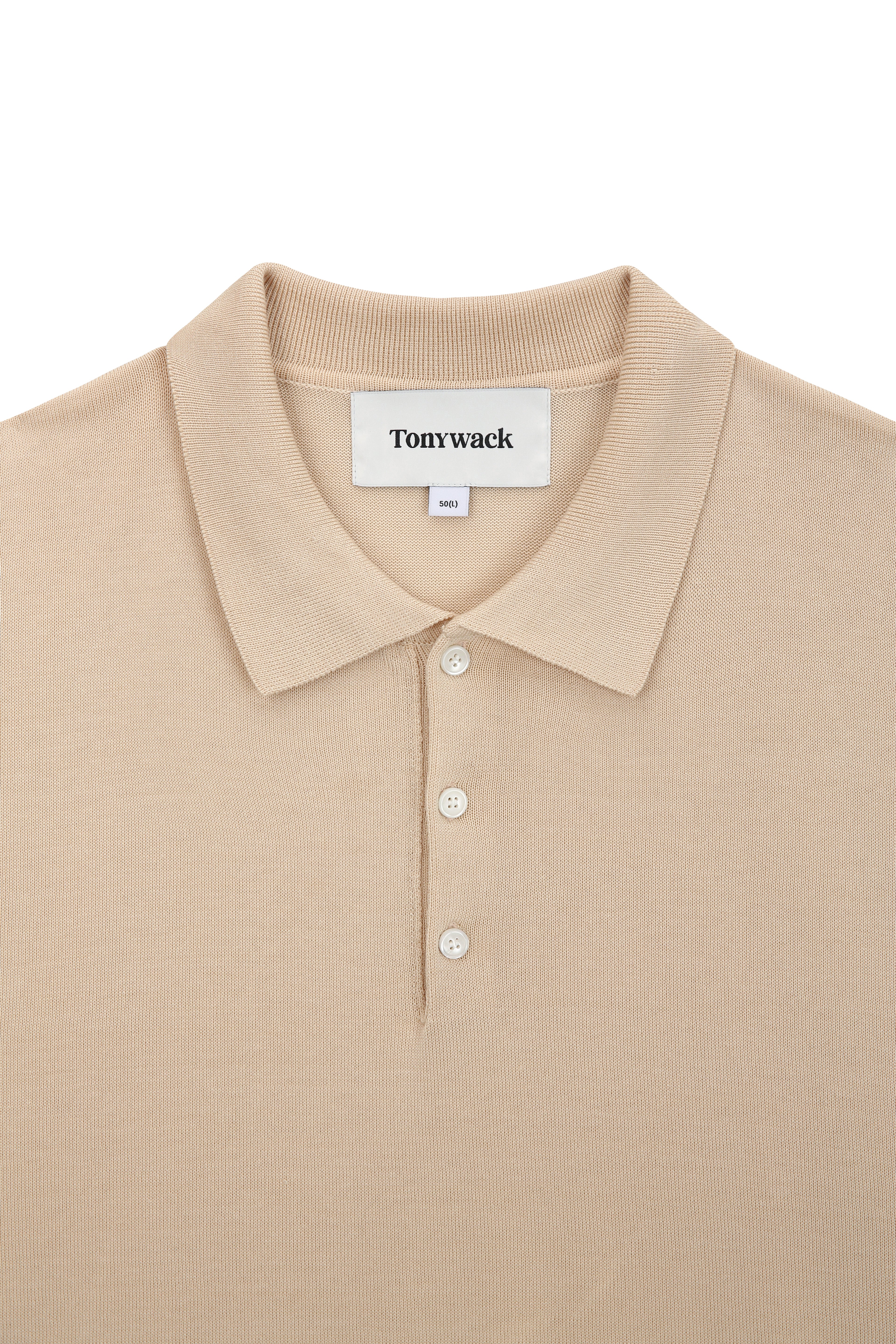 Silk Tencel High Guage Polo Knit_ Royal Beige