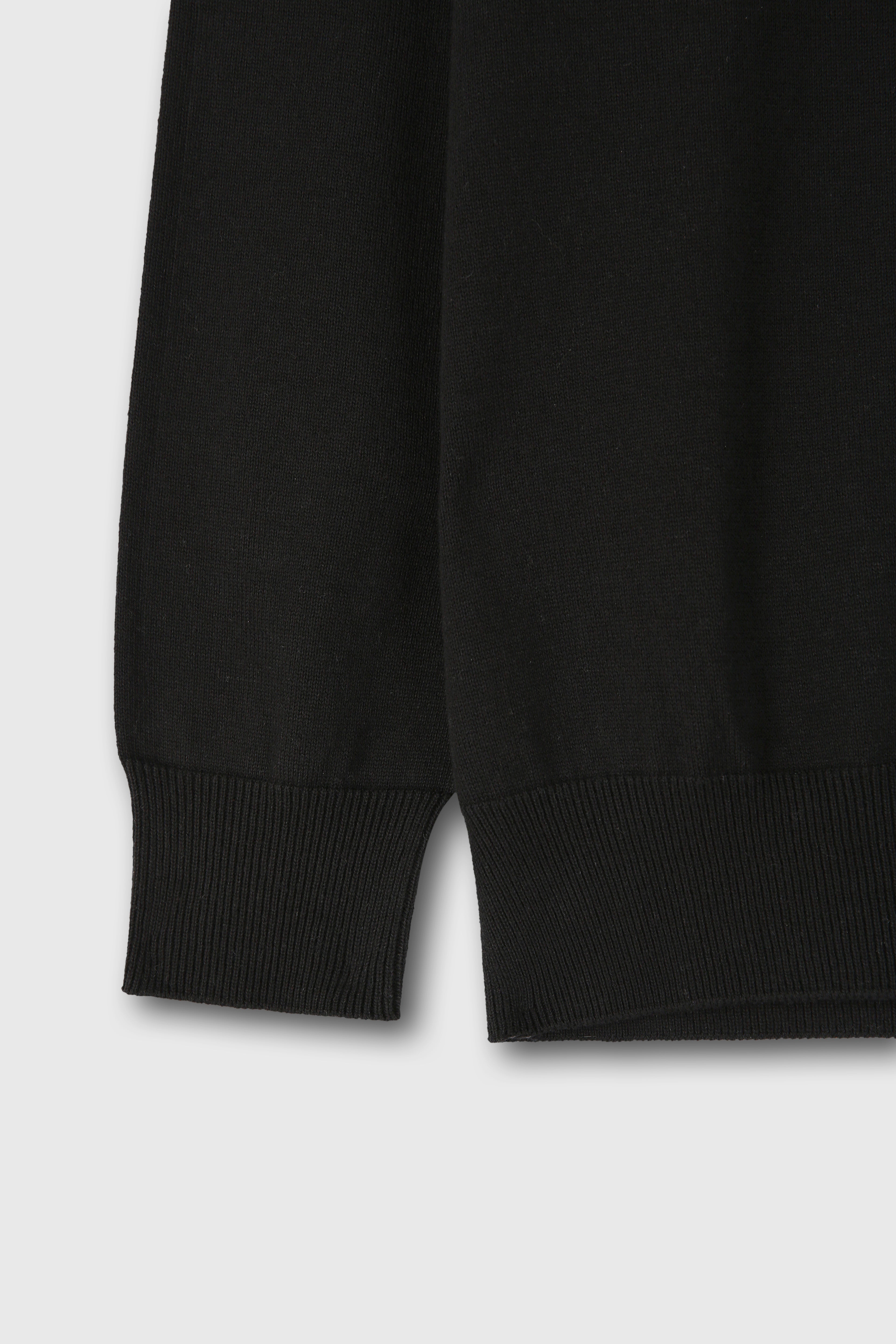 High Count Whole Garment Saddle Neck Knit_ Black